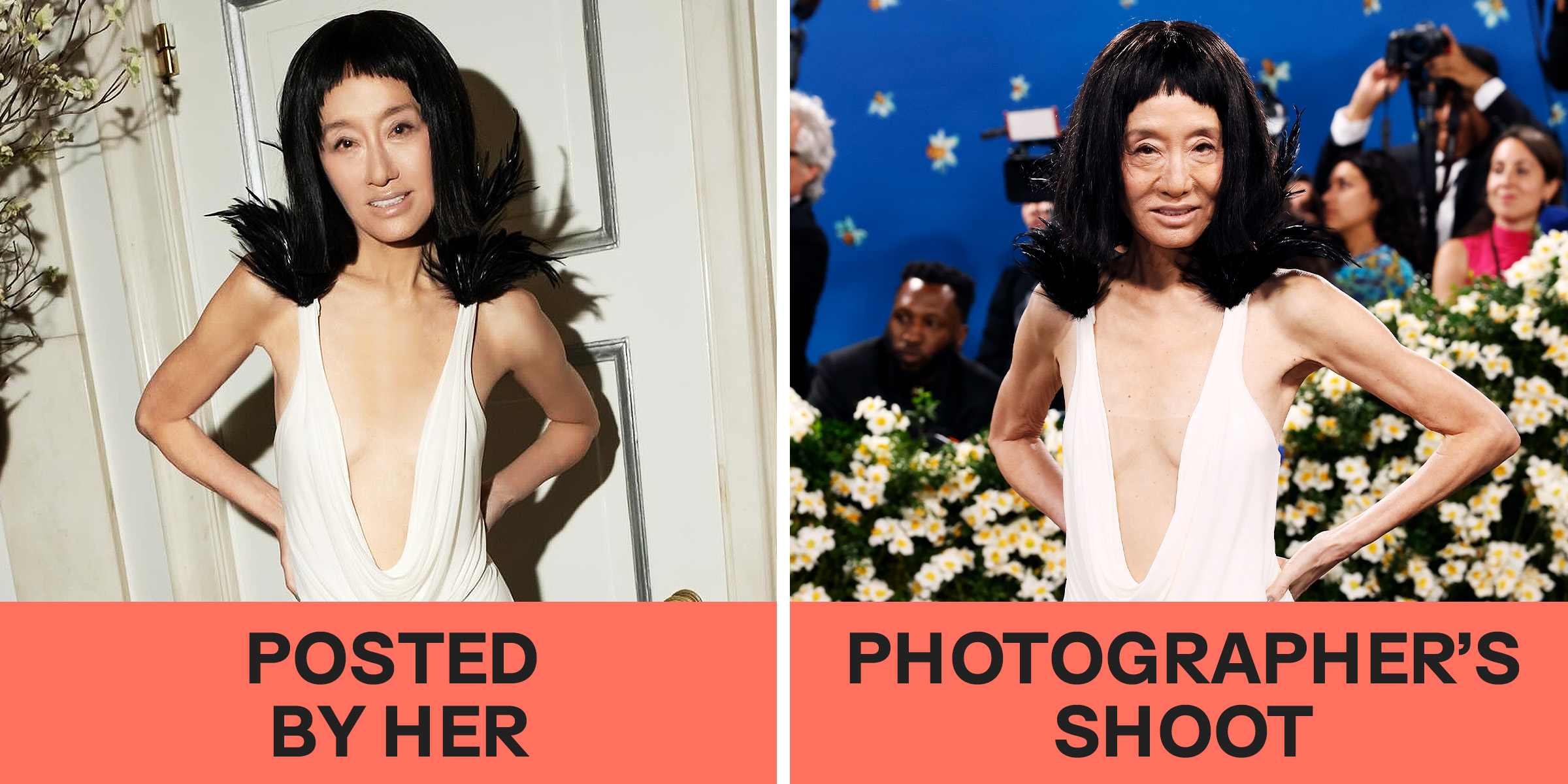 Vera Wang on Instagram vs. in reality | Source: Instagram/verawang | Getty Images