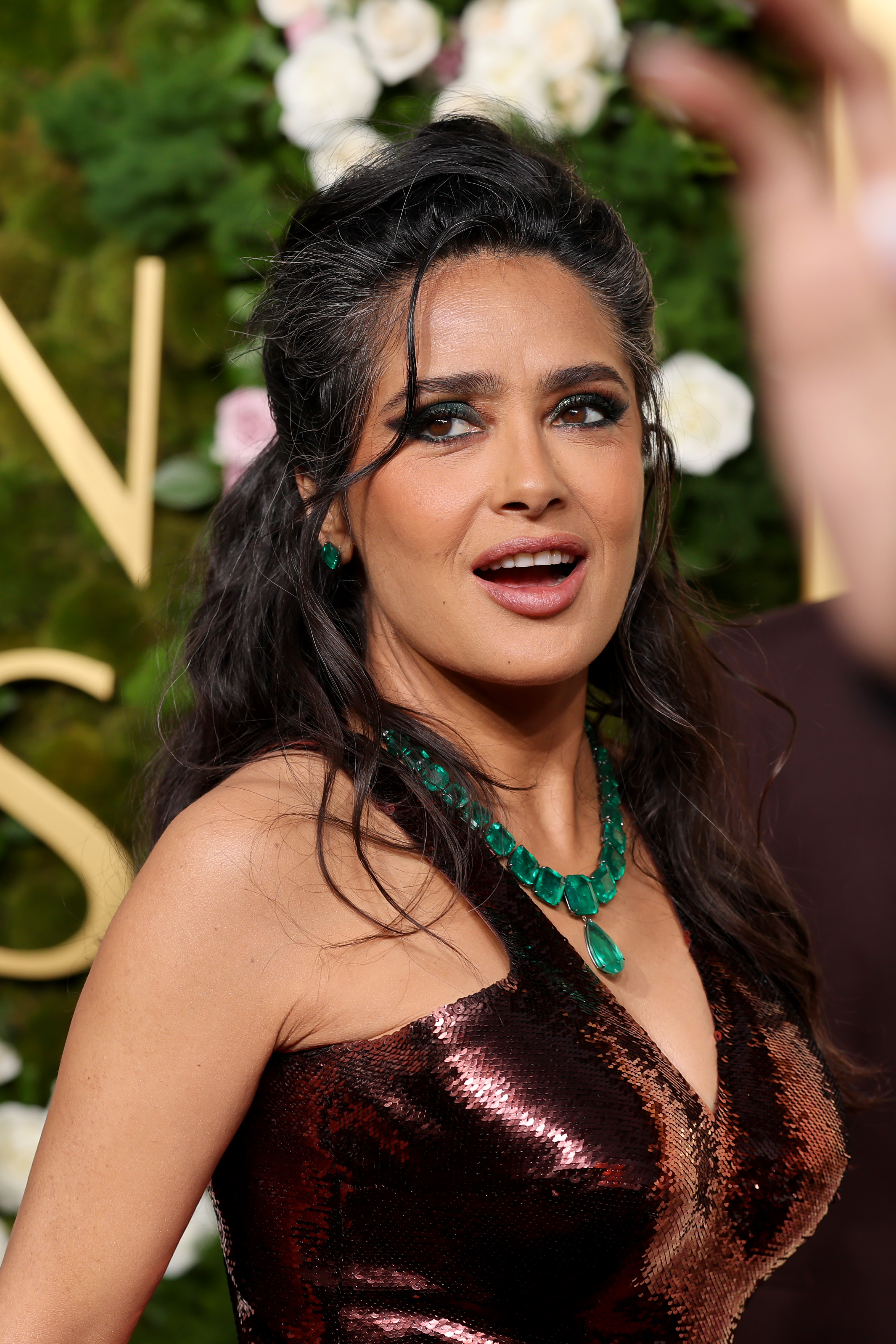 Salma Hayek at the 82nd Annual Golden Globe Awards on January 5, 2025, in Beverly Hills, California. | Source: Getty Images
