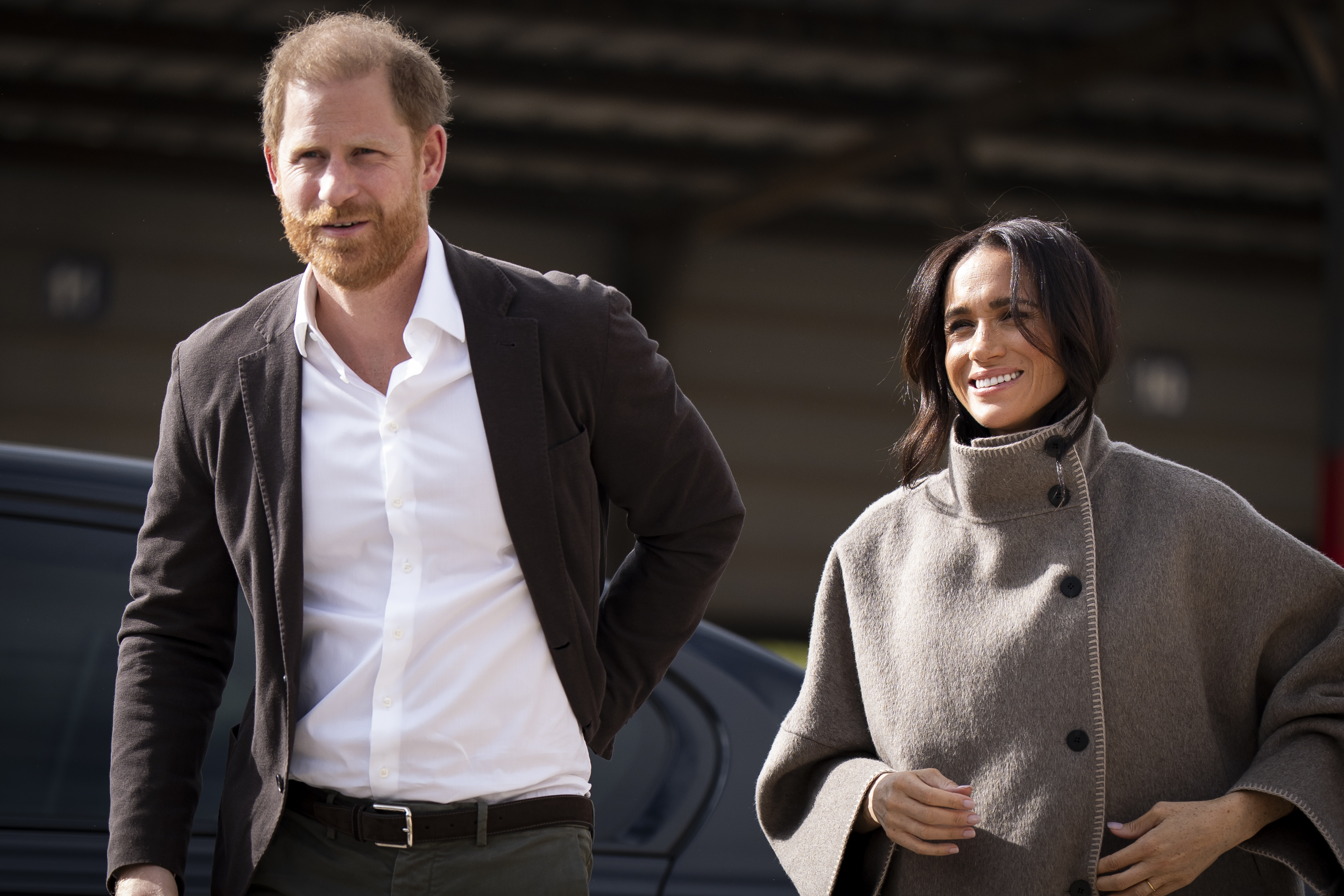 The Duke and Duchess of Sussex arriving for a visit to the National Centre for Rehabilitation of Addicts (NCRA), with a World Health Organisation delegation on 26 February 2026 in Amman, Jordan. | Source: Getty Images