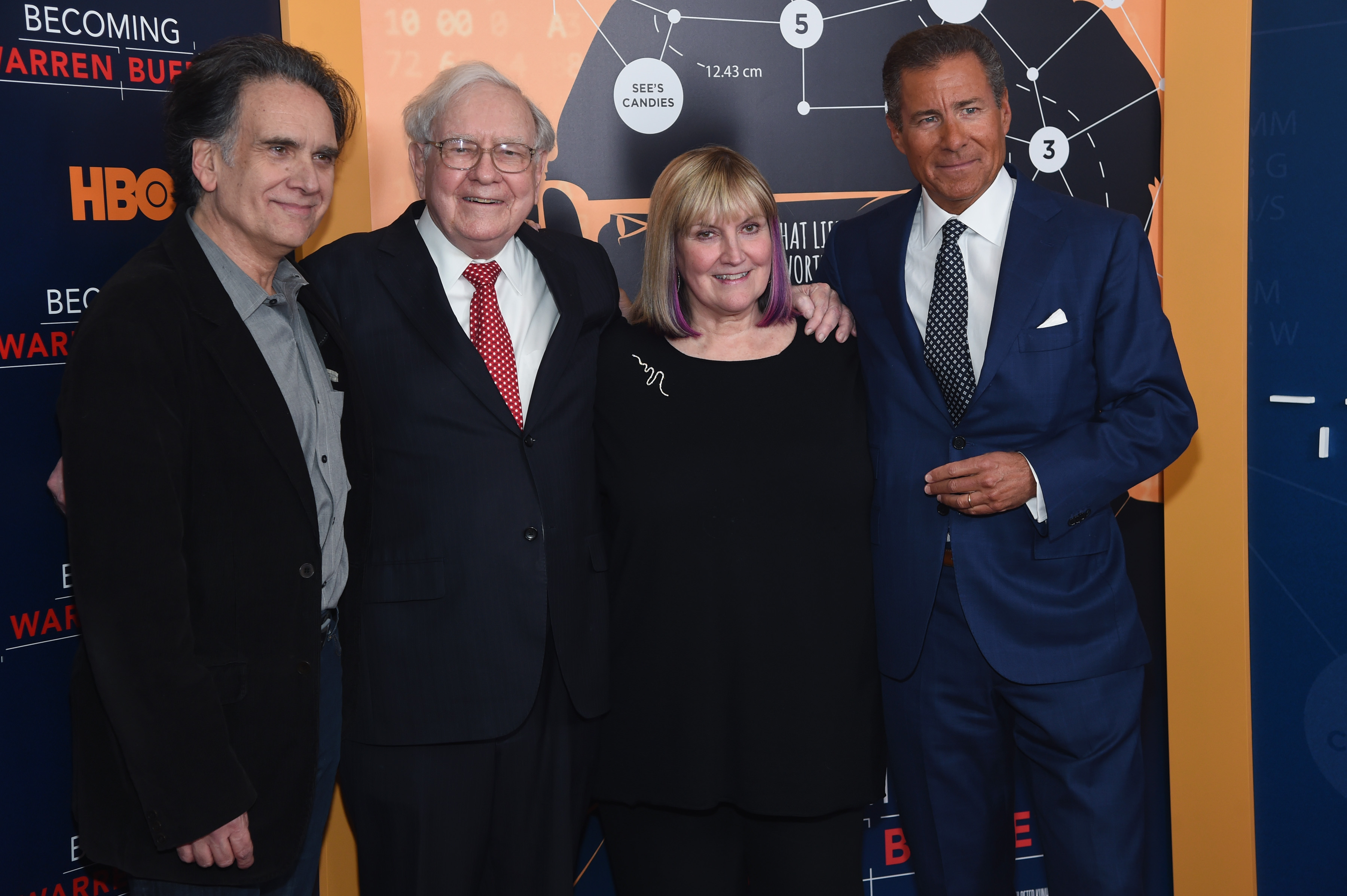 Peter, Warren, and Susie Buffett, and Richard Plepler attend "Becoming Warren Buffett" premiere at The Museum of Modern Art in New York City, on January 19, 2017. | Source: Getty Images