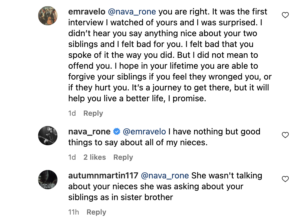 A user and Navarone Garcia's exchange on his Instagram post dated November 2023 | Source: Instagram.com/nava_rone