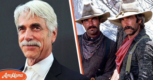 Left: American actor Sam Elliott. Right: American actors Tom Selleck (left) and Sam Elliott as Orrin and Tell Sackett in 'The Sacketts', directed by Robert Totten, 1979. | Source: Getty Images