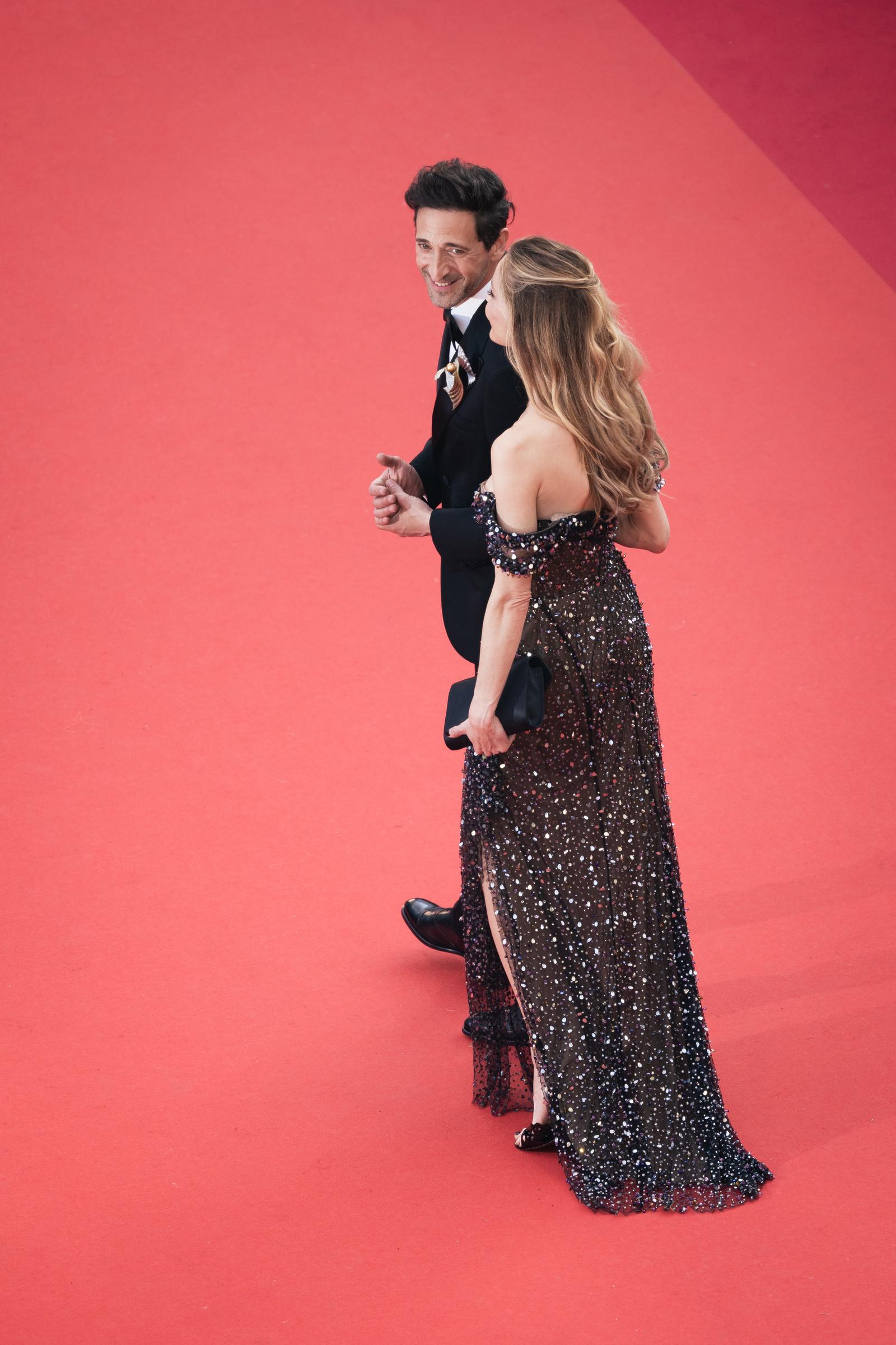 Adrien Brody and Georgina Chapman during the 76th annual Cannes film festival on May 23, 2023, in Cannes, France. | Source: Getty Images