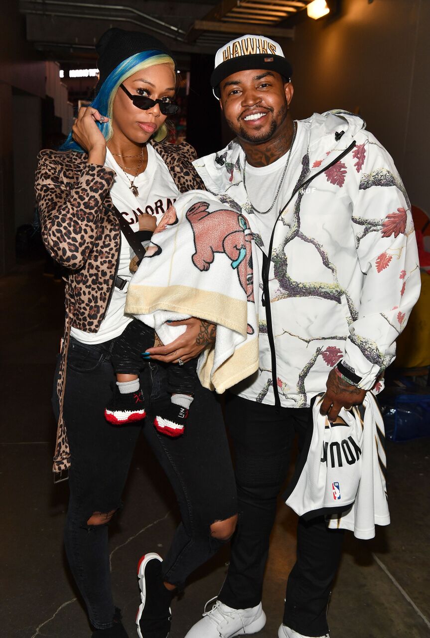 Lil Scrappy, his wife Bambi and their newborn don, Breland/ Source: Getty Images