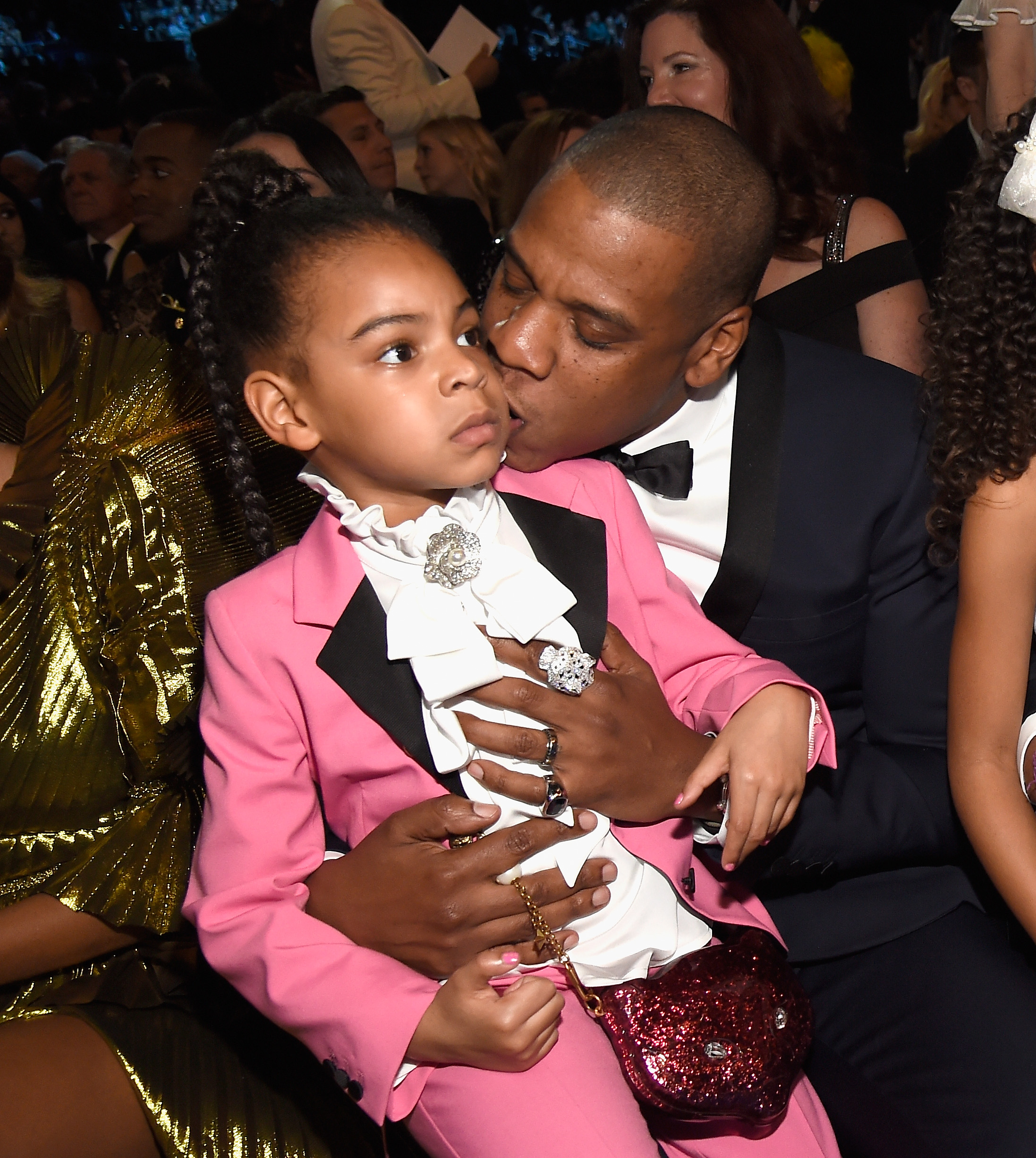 Blue Ivy Carter and Jay-Z during the 59th Grammy Awards on February 12, 2017, in Los Angeles, California. | Source: Getty Images