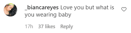 Screenshot of a comment on Instagram about Joseline Hernandez's baby outfit | Photo: Instagram/joseline