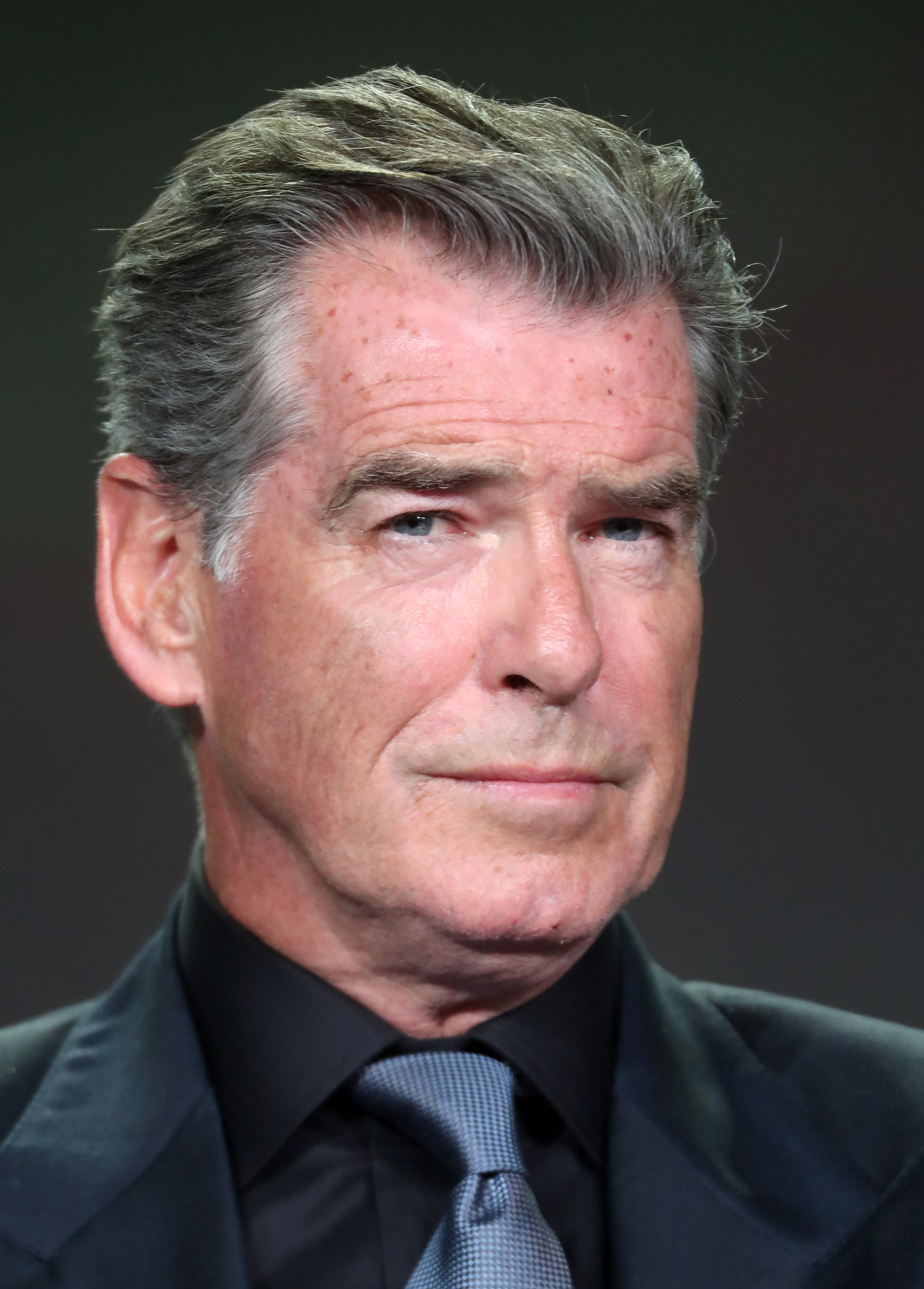 Pierce Brosnan of the series 'The Son' speaks onstage during the AMC portion of the 2017 Winter Television Critics Association Press Tour at the Langham Hotel on January 14, 2017 in Pasadena, California. | Source: Getty Images