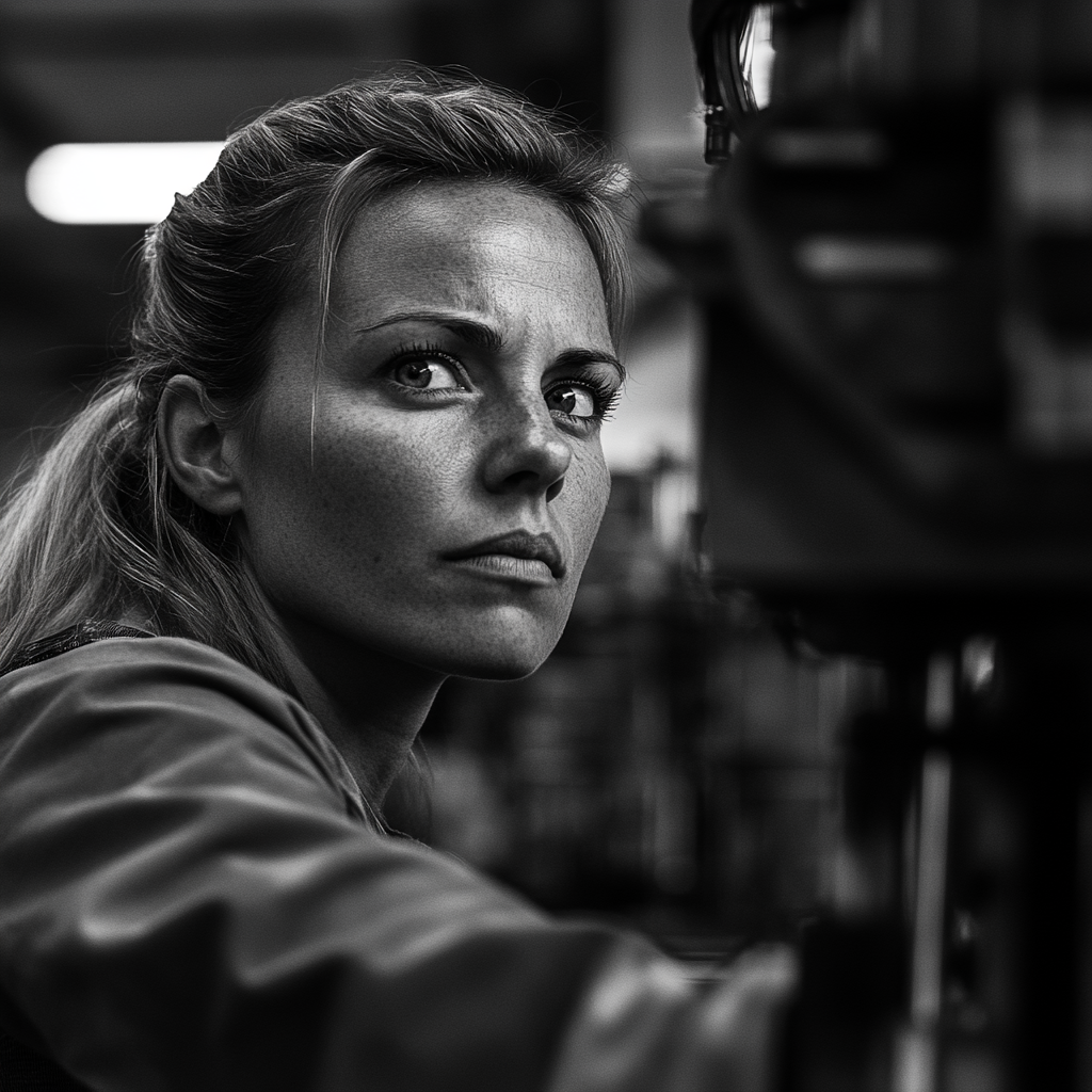 A woman working on a factory | Source: Midjourney