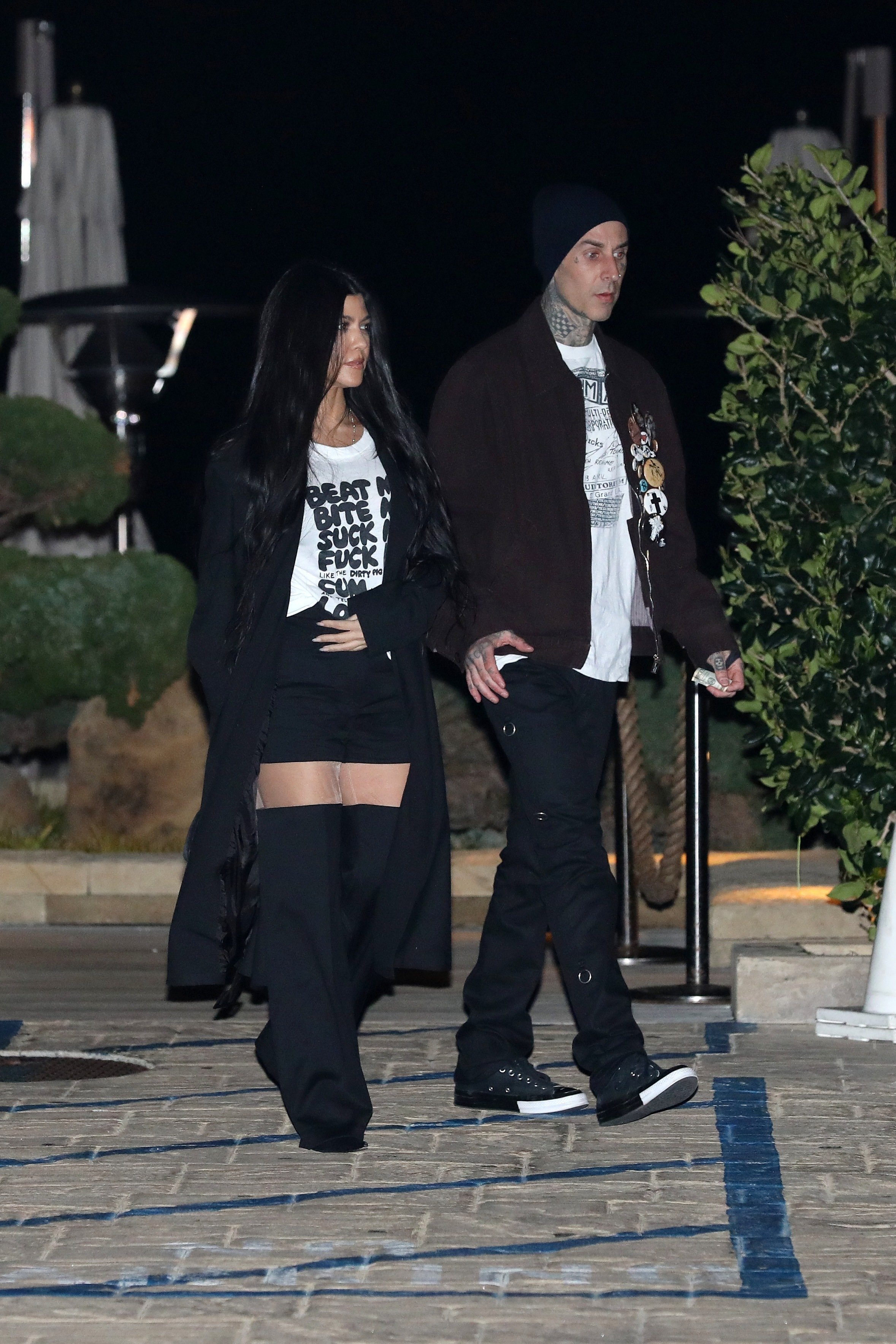 Kourtney Kardashian and Travis Barker pictured at Nobu on March 19, 2021 in Malibu, California. | Source: Getty Images