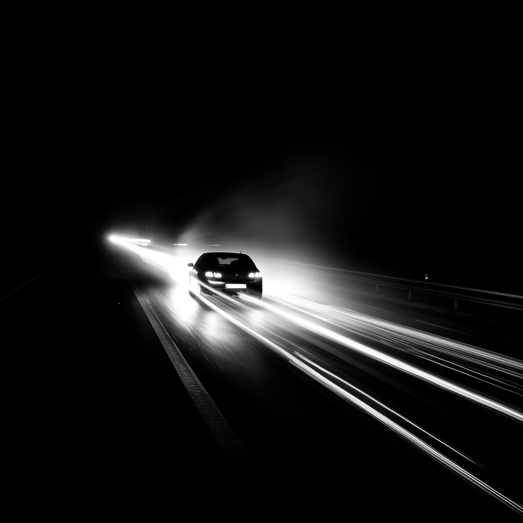 A car speeding into the night | Source: Midjourney