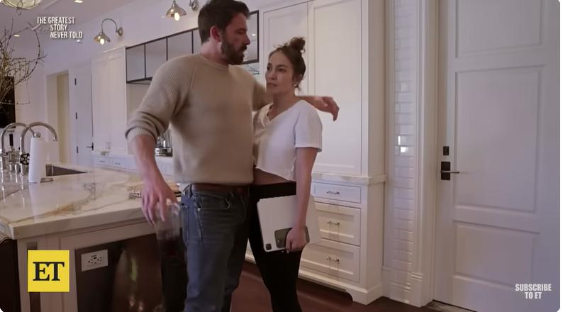 Ben Affleck and Jennifer Lopez in her documentary "The Greatest Love Story Never Told," from a YouTube video dated, February 27, 2024 | Source: Youtube/@EntertainmentTonight