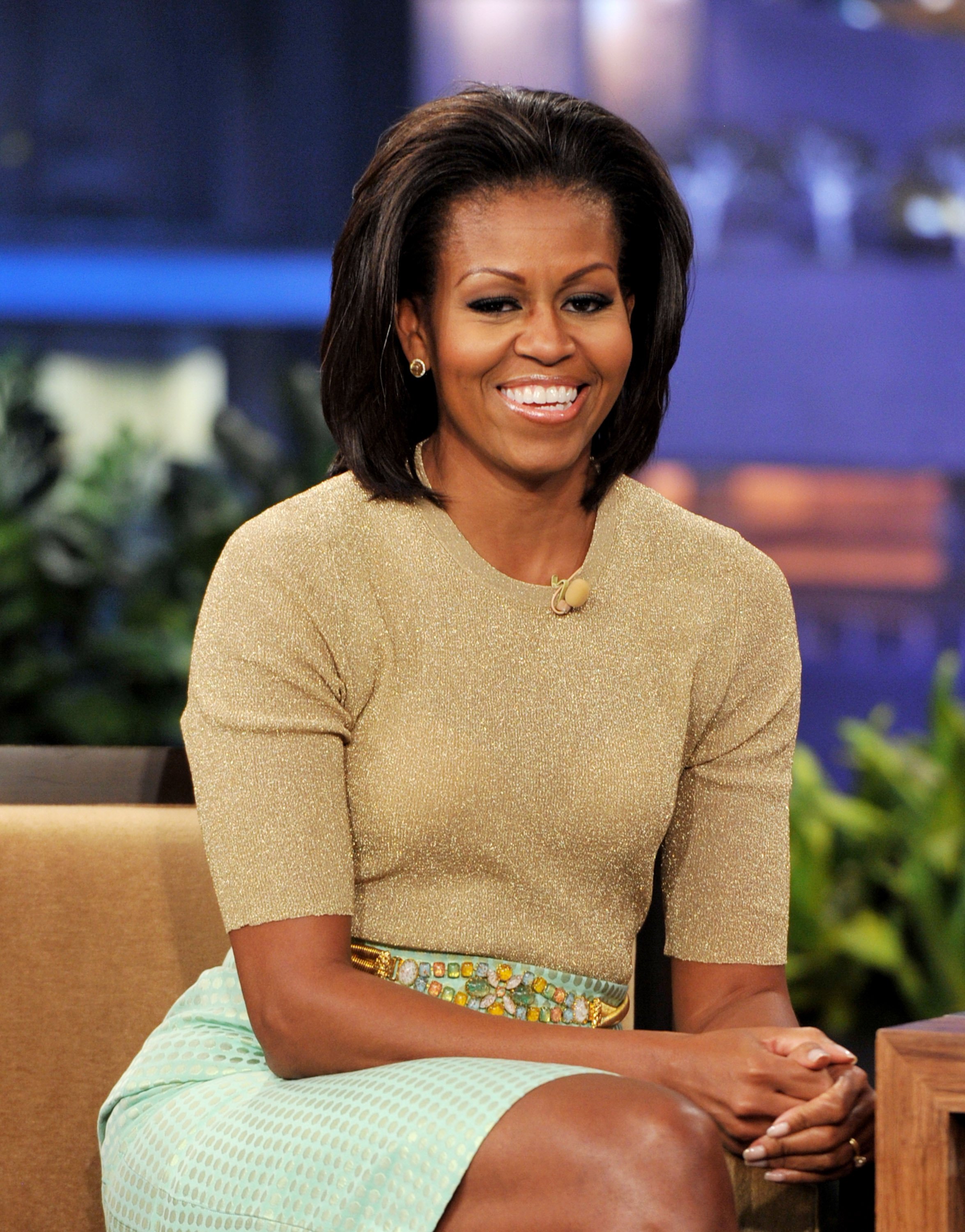 First Lady Michelle Obama appears on the Tonight Show With Jay Leno at NBC Studios on January 31, 2012. | Source: Getty Images