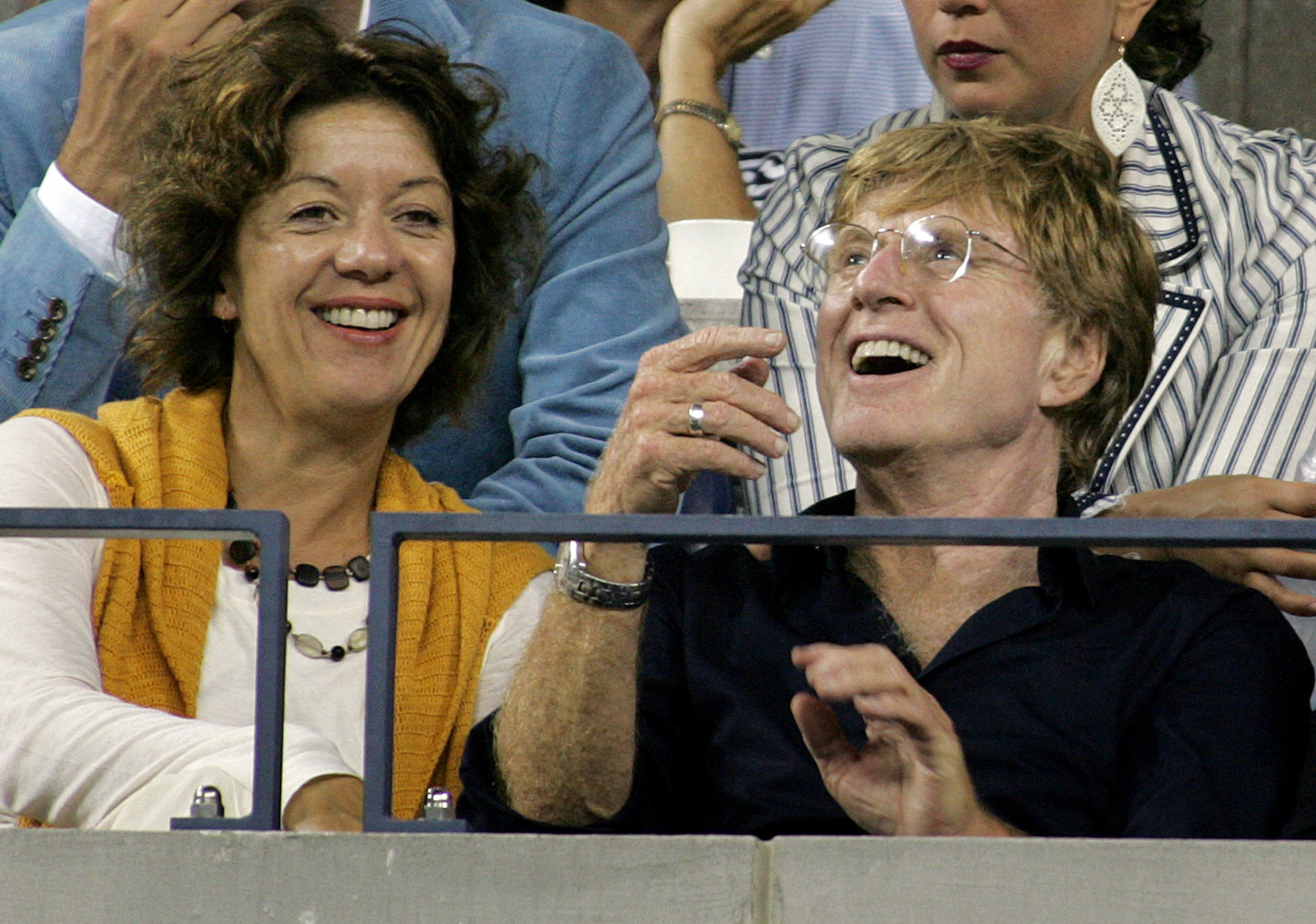 Sibylle Szaggars and Robert Redford in Flushing Meadows, New York, in August 2005 | Source: Getty Images 