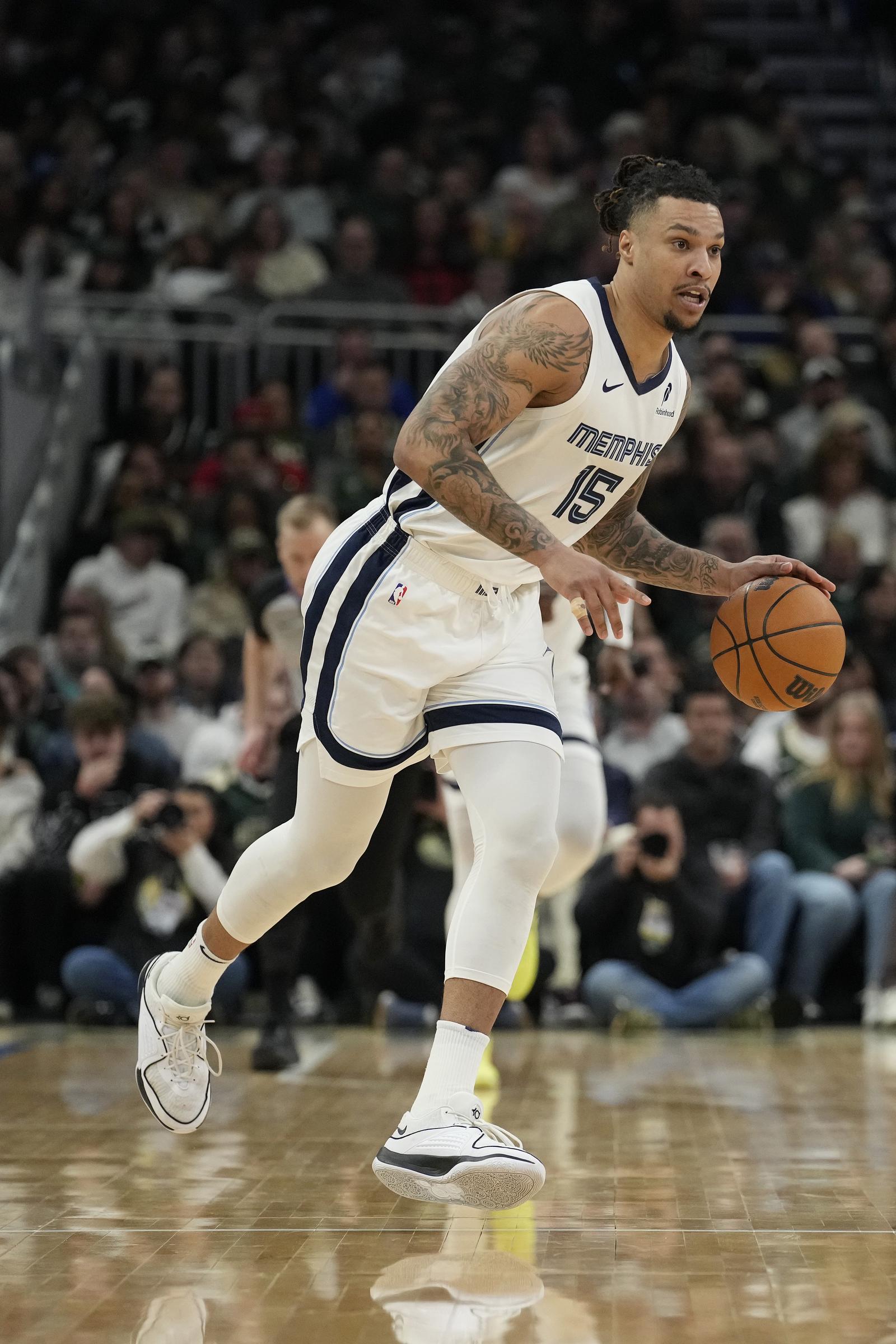 Brandon Clarke dribbles the ball against the Milwaukee Bucks on February 2, 2025 | Source: Getty Images