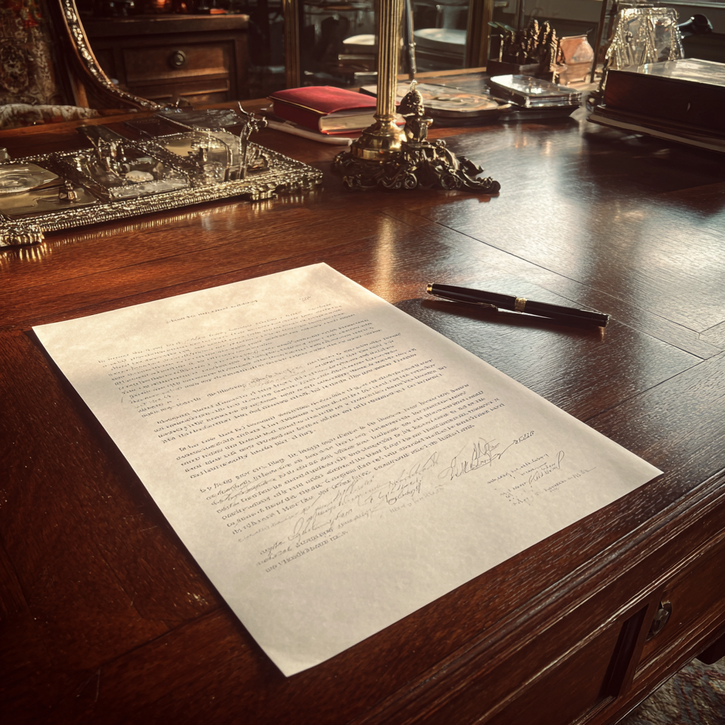 A document on a desk | Source: Midjourney