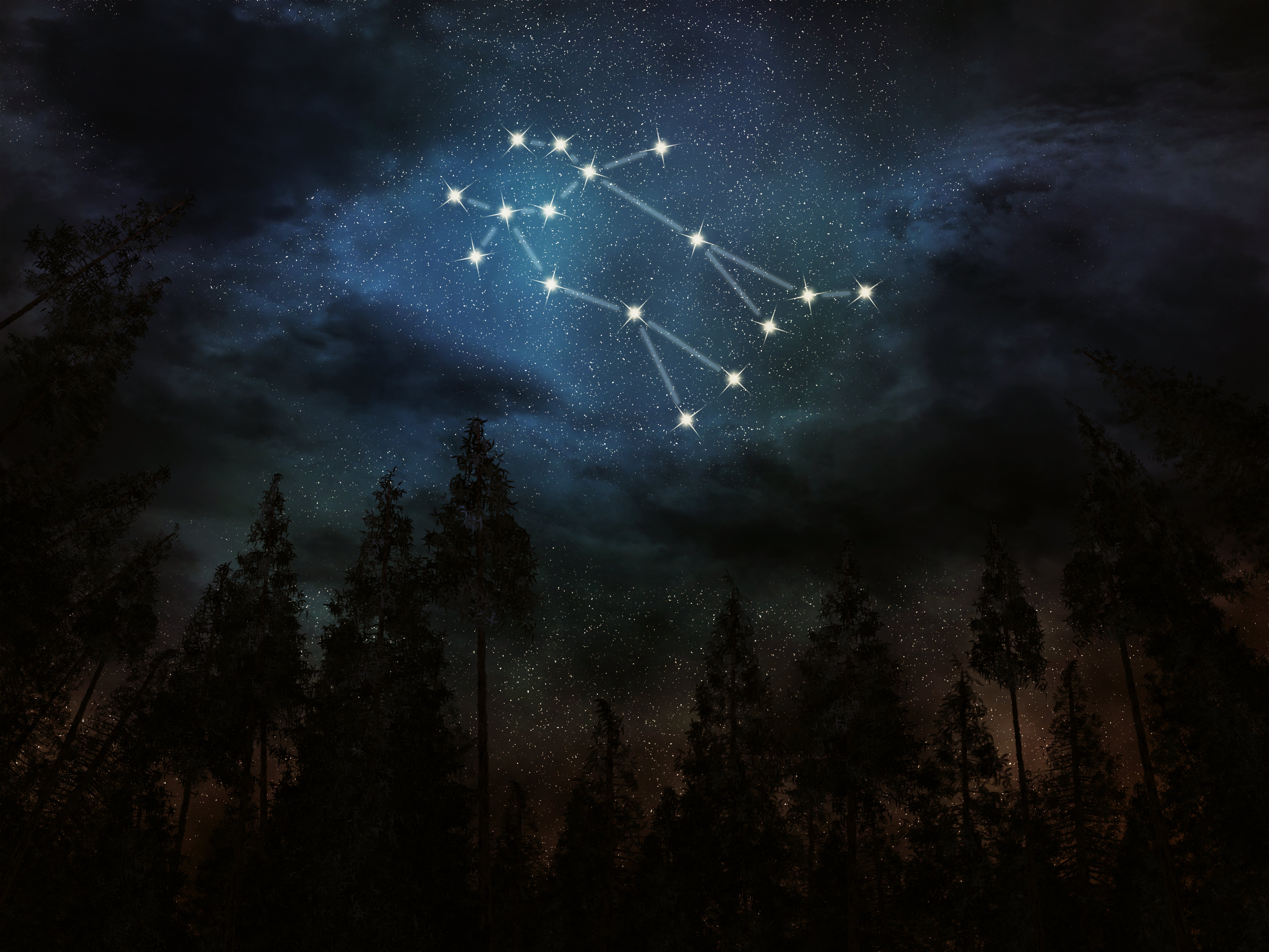 An illustration of the Gemini constellation in the night sky | Source: Shutterstock