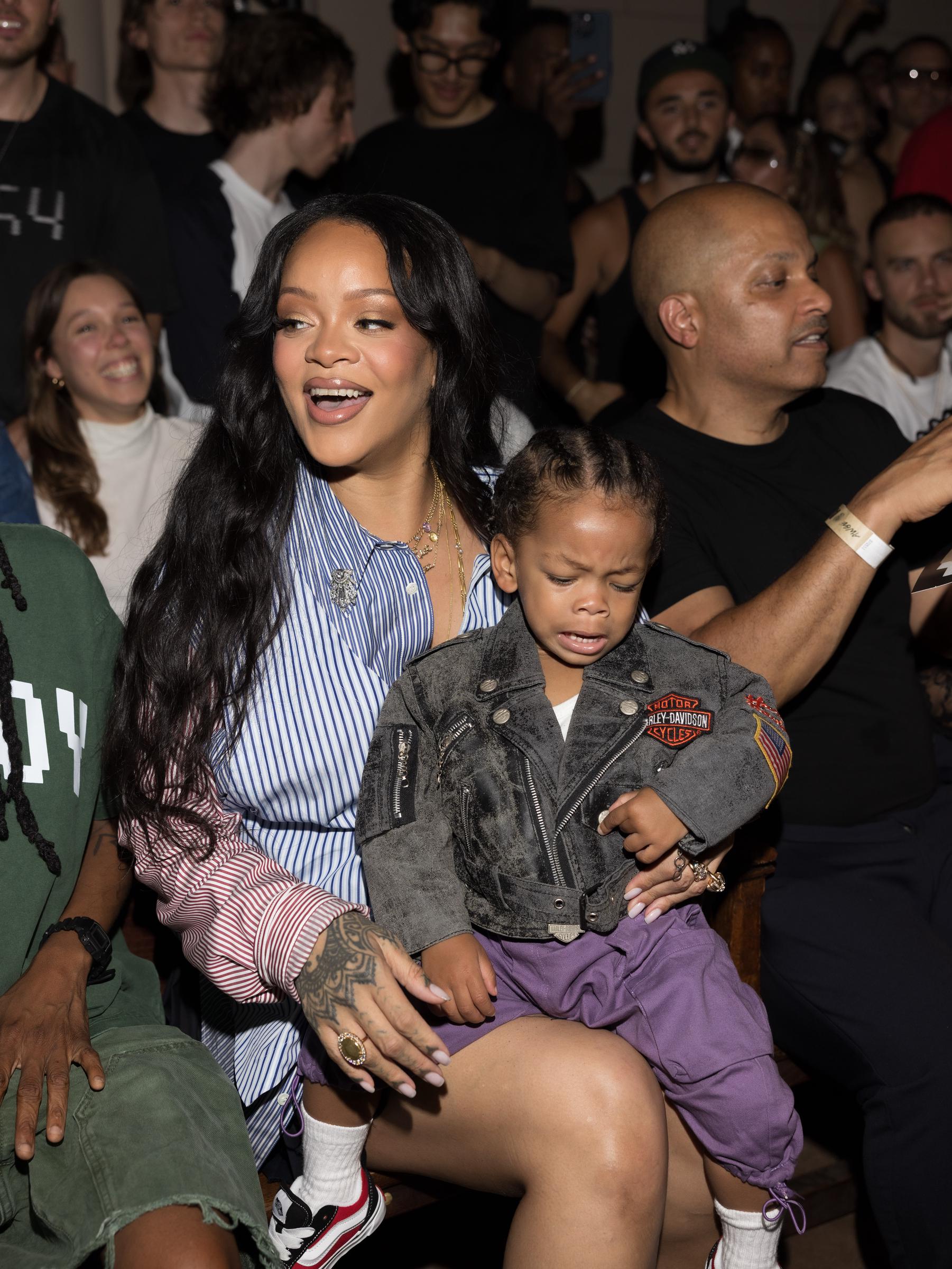 Rihanna and son Riot attend the AWGE Menswear Spring/Summer 2026 show as part of Paris Fashion Week on June 27, 2025, in Paris, France | Source: Getty Images