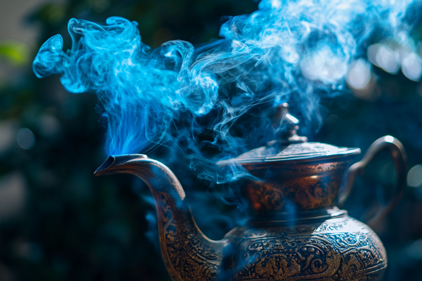 Blue smoke coming out of a lamp | Source: Midjourney