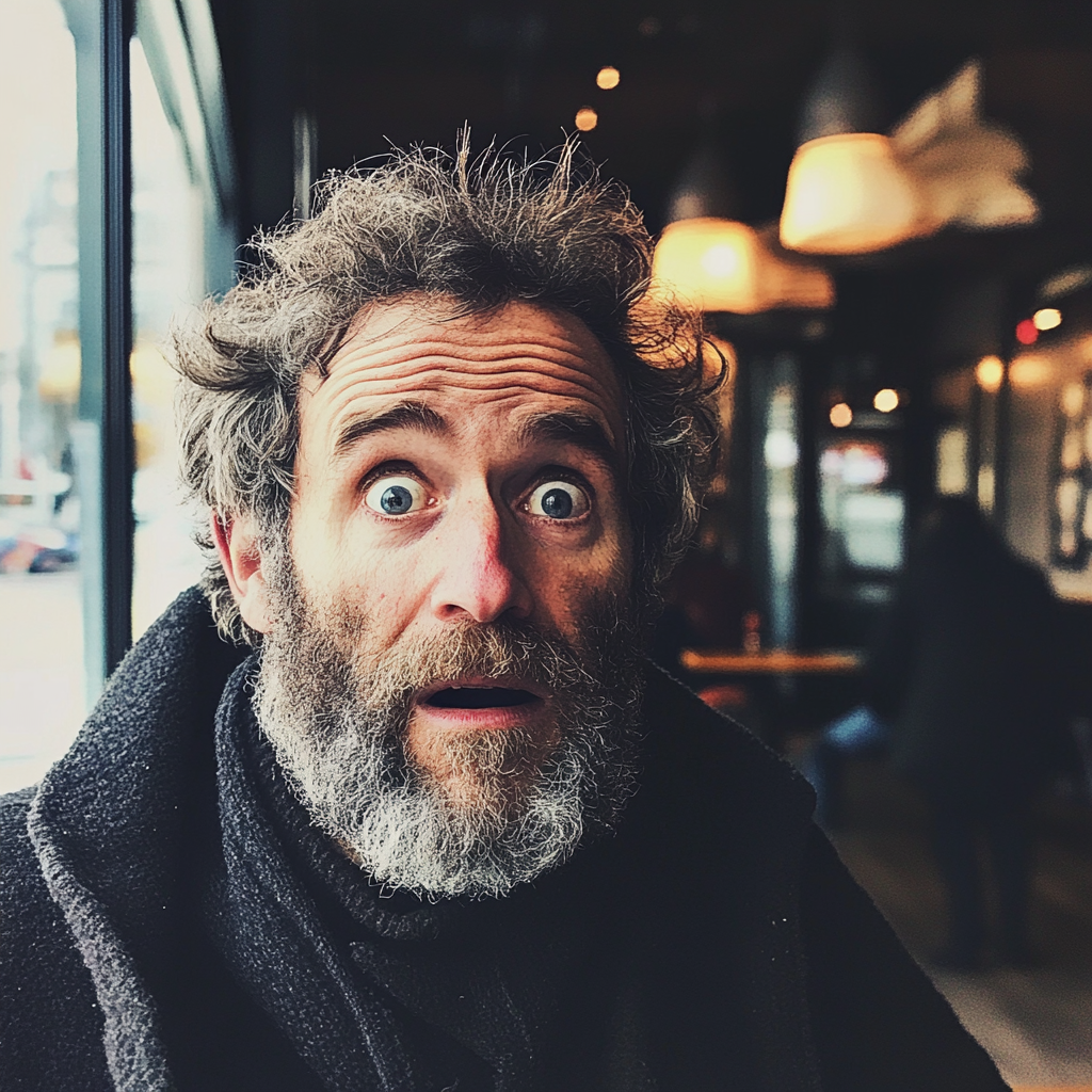 A shocked homeless man | Source: Midjourney