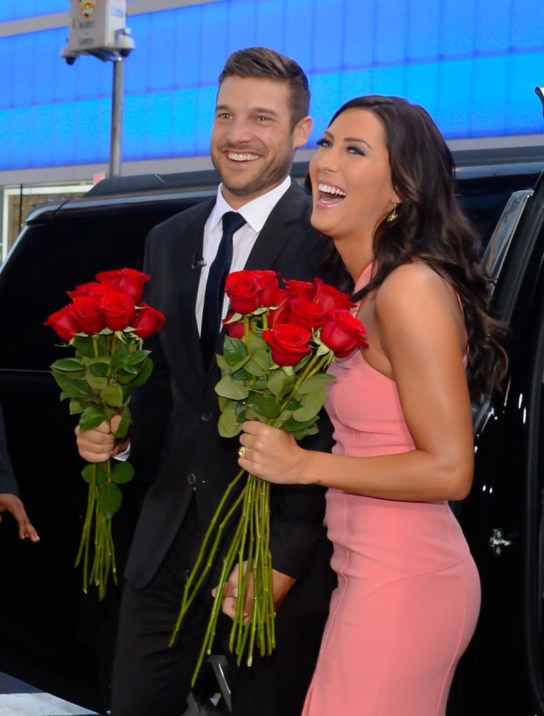 The Bachelorette Becca Kufrin and Garrett Yrigoyen are seen arriving at "Good Morning America"  | Getty Images