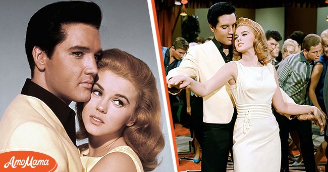 Swedish-American actress, singer and dancer Ann-Margret and American singer, actor and icon Elvis Presley during the promotion of the movie "Viva Las Vegas." [Left] | Ann-Margret and American singer, actor and icon Elvis Presley on the set of "Viva Las Vegas." [Right] | Source: Getty Images