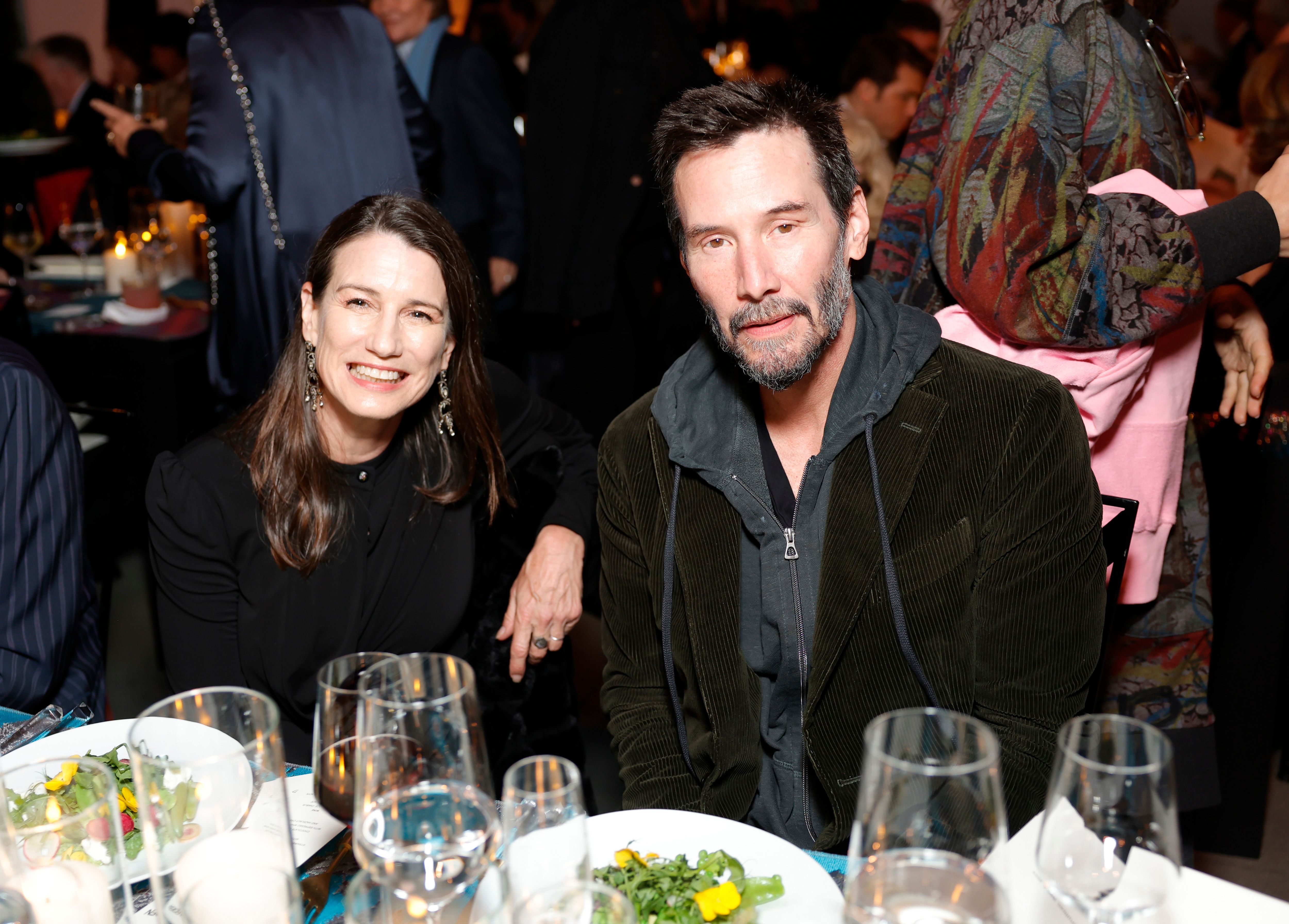 Catharine Ann Cosover and Keanu Reeves at the 19th Annual Hammer Museum Gala in the Garden in Los Angeles, California on May 4, 2024 | Source: Getty Images