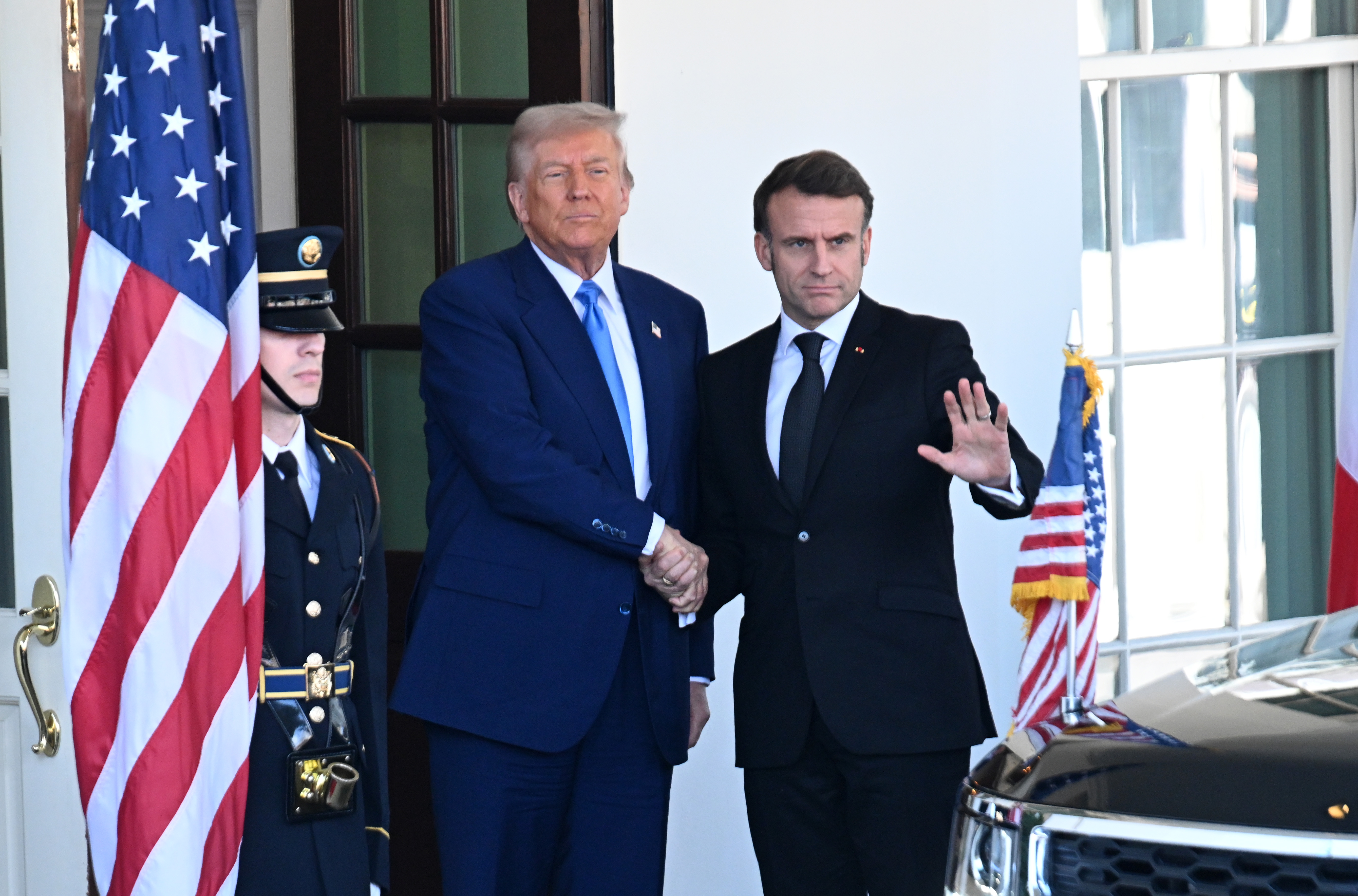 Donald Trump and Emmanuel Macron. | Source: Getty Images