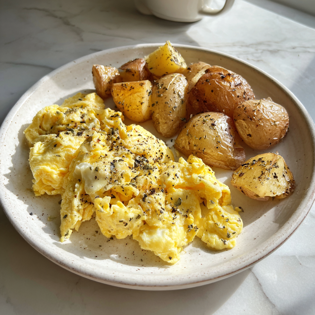 A plate of food on a counter | Source: Midjourney