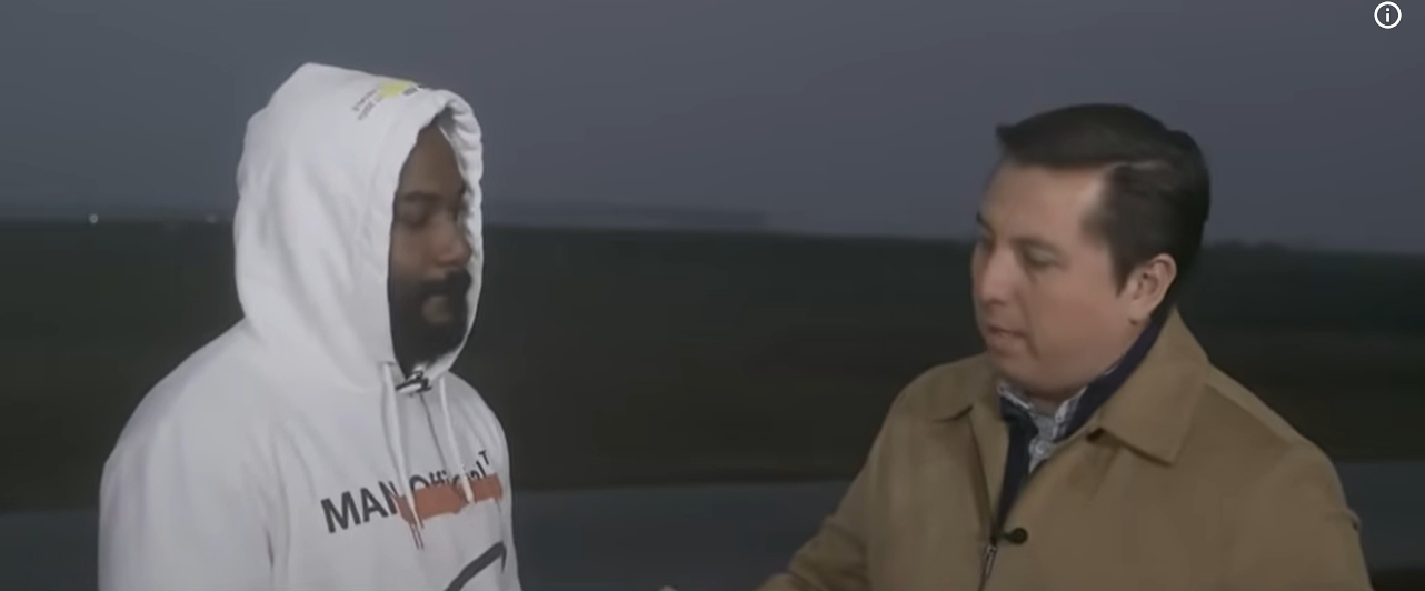 A witness in white hoodie gives his account of the tragic crash during an interview, from a video post dated December 18, 2025. | Source: YouTube/CBSNews