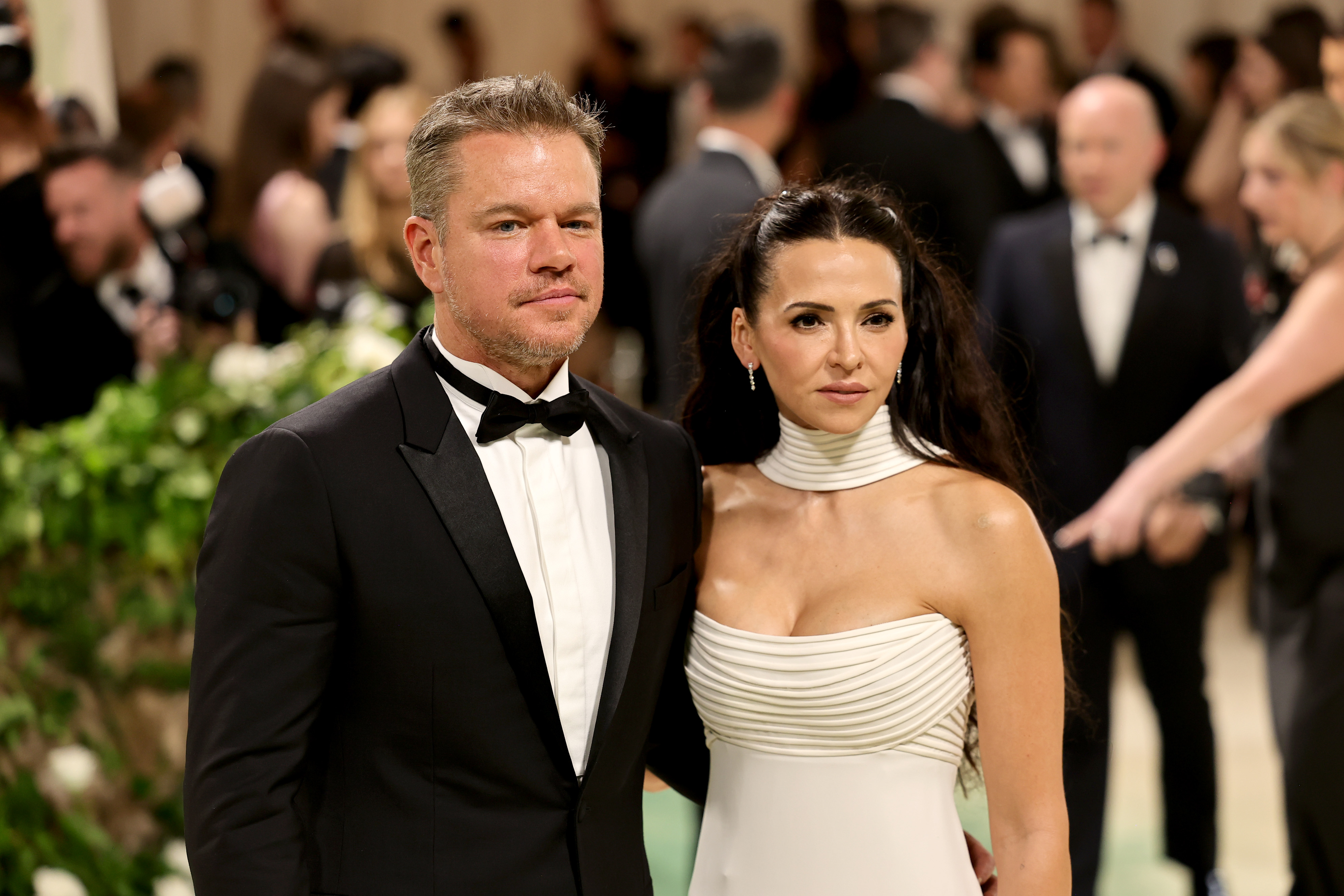 Matt Damon and Luciana Barroso at the 2024 Met Gala celebrating "Sleeping Beauties: Reawakening Fashion" in New York City on May 6, 2024 | Source: Getty Images