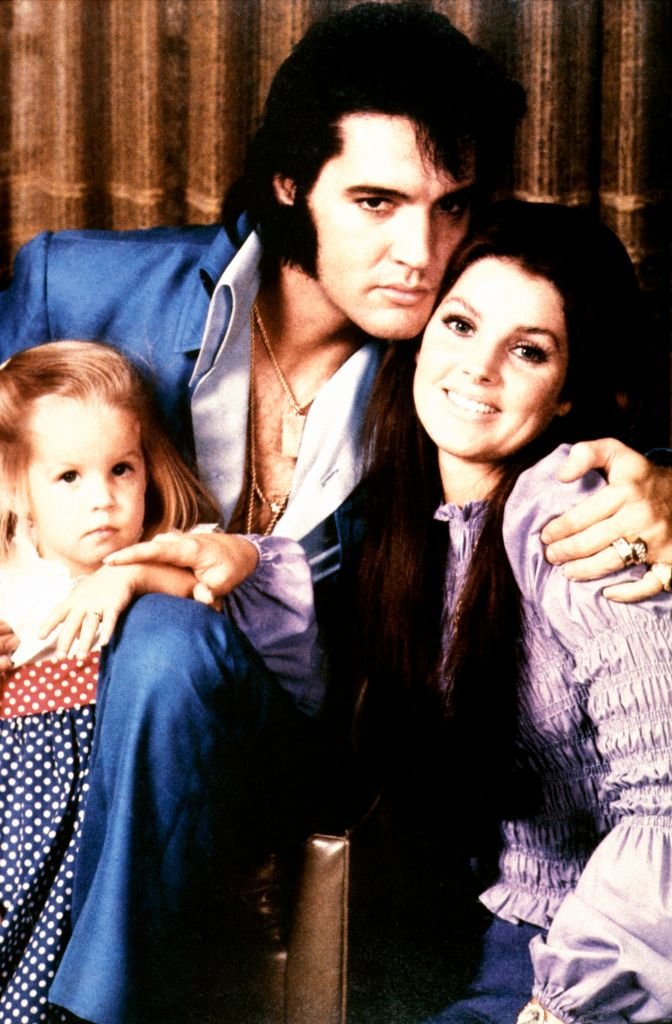 Rock and Roll star Elvis Presley with his wife Priscilla Beaulieu and daughter Lisa Marie in 1970 | Source: Getty Images