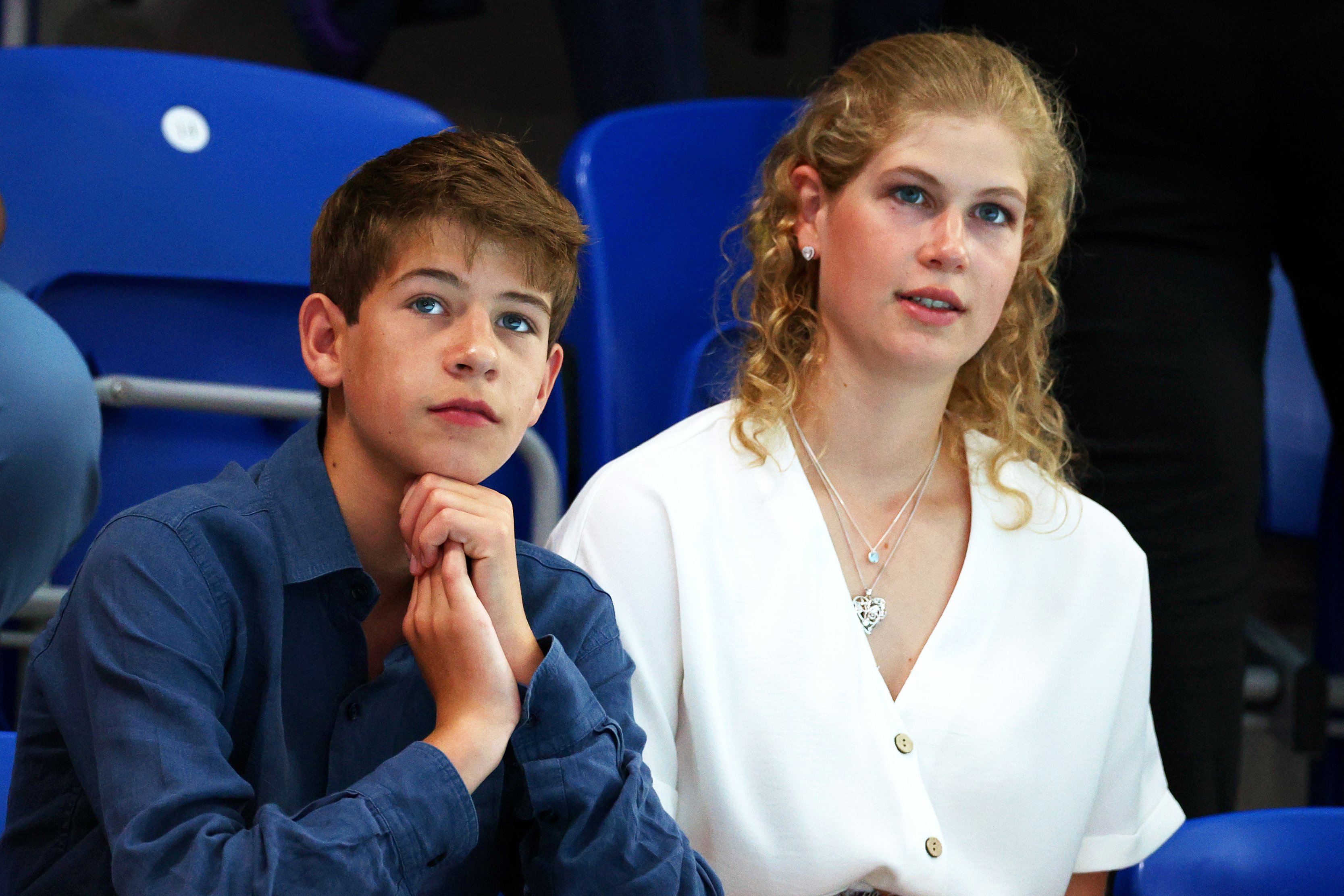 James, Viscount Severn and Lady Louise Windsor at the Sandwell Aquatics Center on August 02, 2022 in Smethwick, England.  |  Source: Getty Images