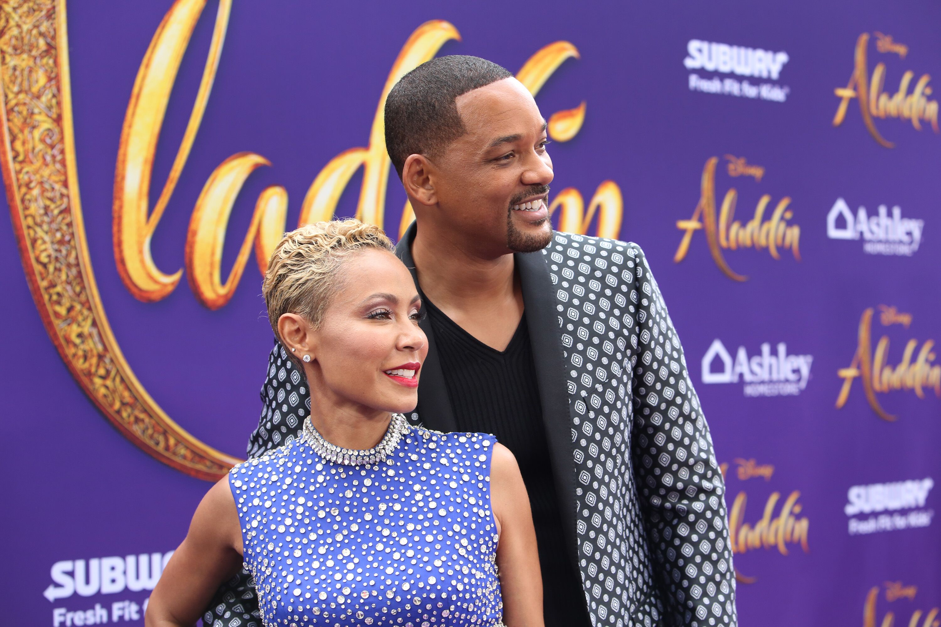 Jada Pinkett Smith (L) and Will Smith attend the World Premiere of Disney's "Aladdin" at the El Capitan Theater in Hollywood. | Source: Getty Images