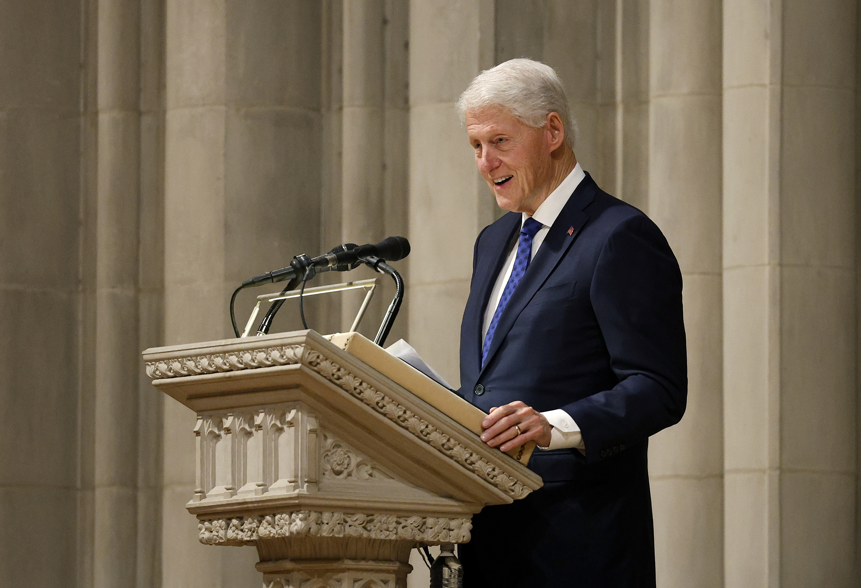 Bill Clinton during the funeral of former Labor Secretary Alexis Herman at the National Cathedral in Washington, D.C., on May 14, 2025. | Source: Getty Images