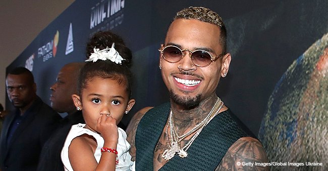 Chris Brown's Daughter Royalty Looks like a Little Lady in Black Velvet Top & Skirt in New Photos