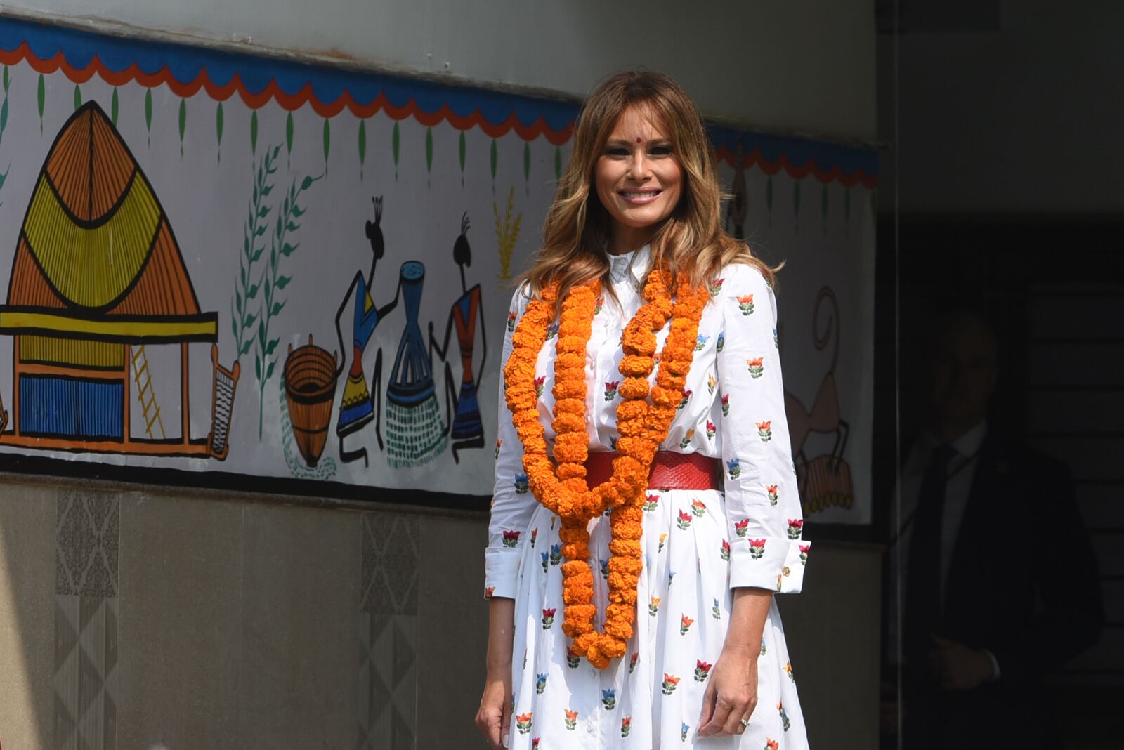 Melania Trump during an interaction with students of Sarvodaya Co-Educational Senior Secondary School at Moti Bagh on February 25, 2020, in New Delhi, India | Photo: Sanchit Khanna/Hindustan Times/Getty Images