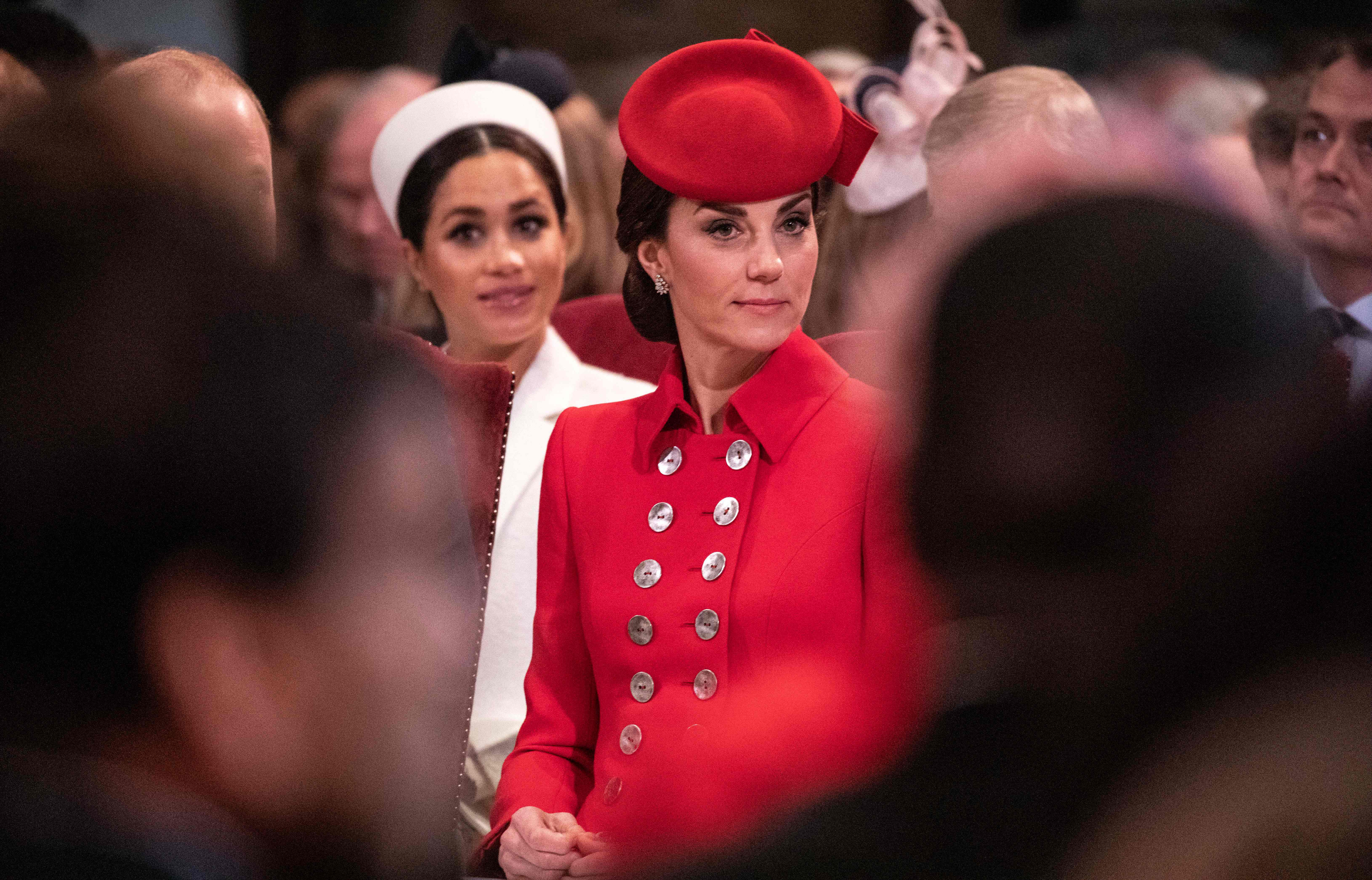 Meghan Markle and Princess Catherine at the Commonwealth Day service at Westminster Abbey in London on March 11, 2019 | Source: Getty Images