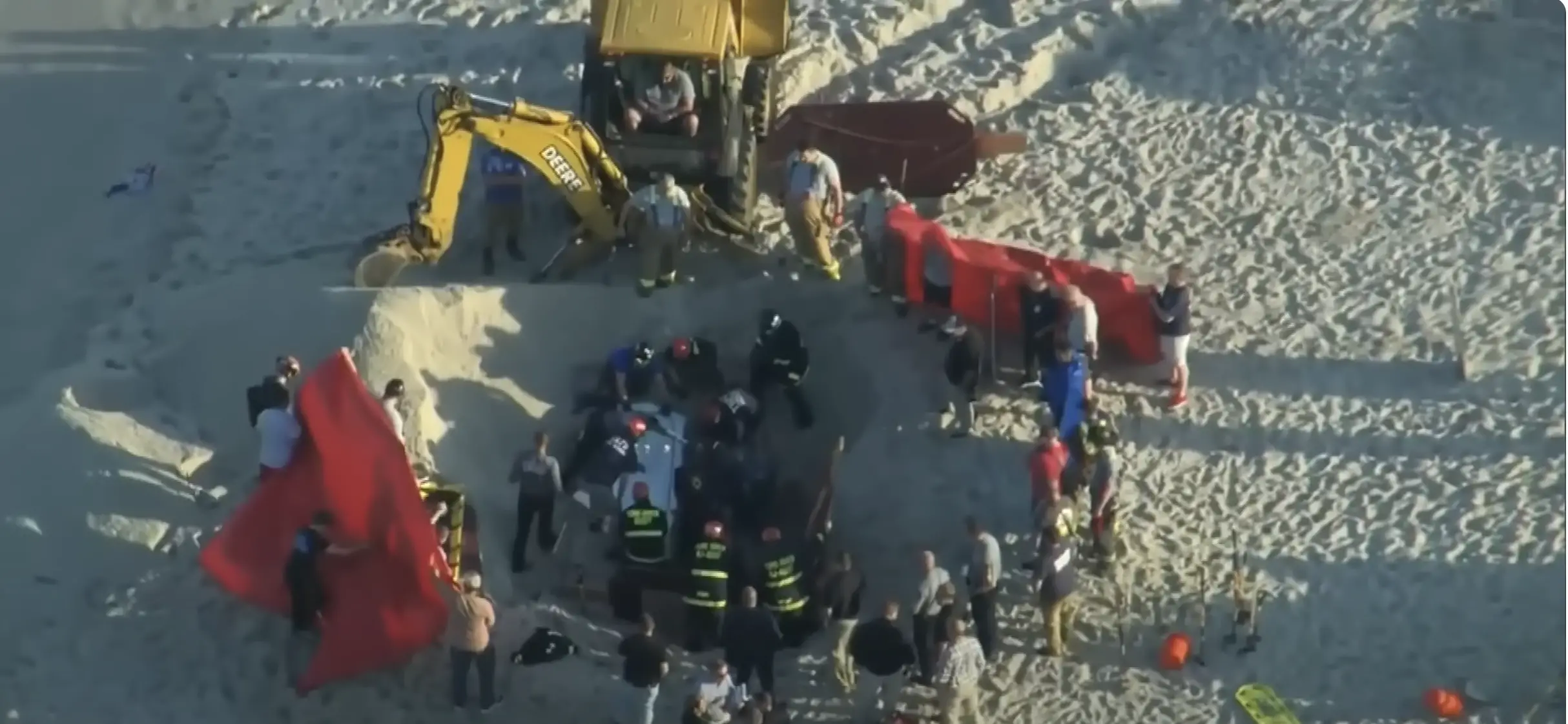 Emergency services attempting to rescue Sloan as seen in a YouTube video dated February 22, 2024 | Source: Youtube.com/@InsideEdition
