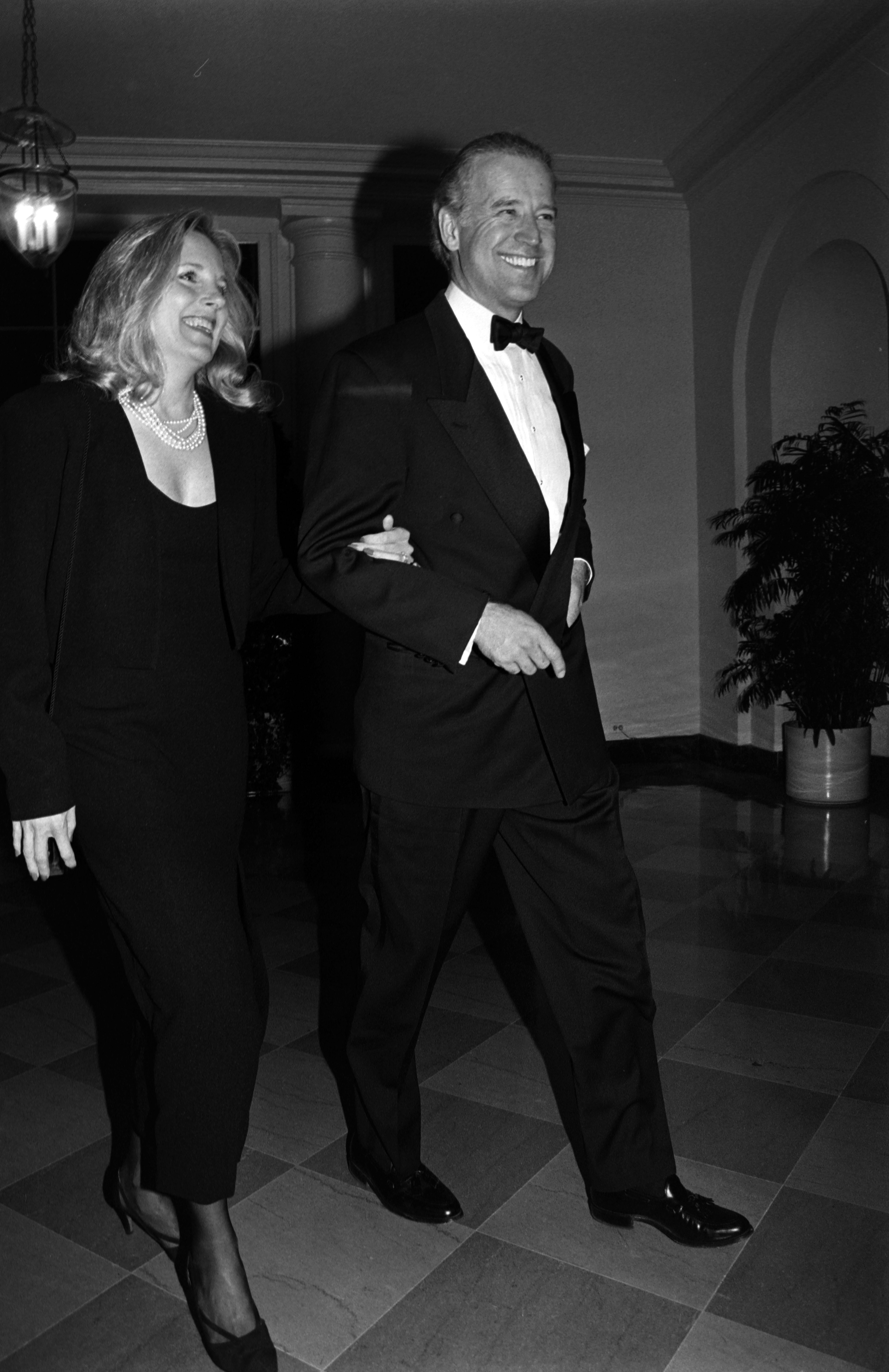 Jill and Joe Biden at a state dinner for President Jacques Chirac of France at the White House in Washington, D.C., on February 1, 1996 | Source: Getty Images