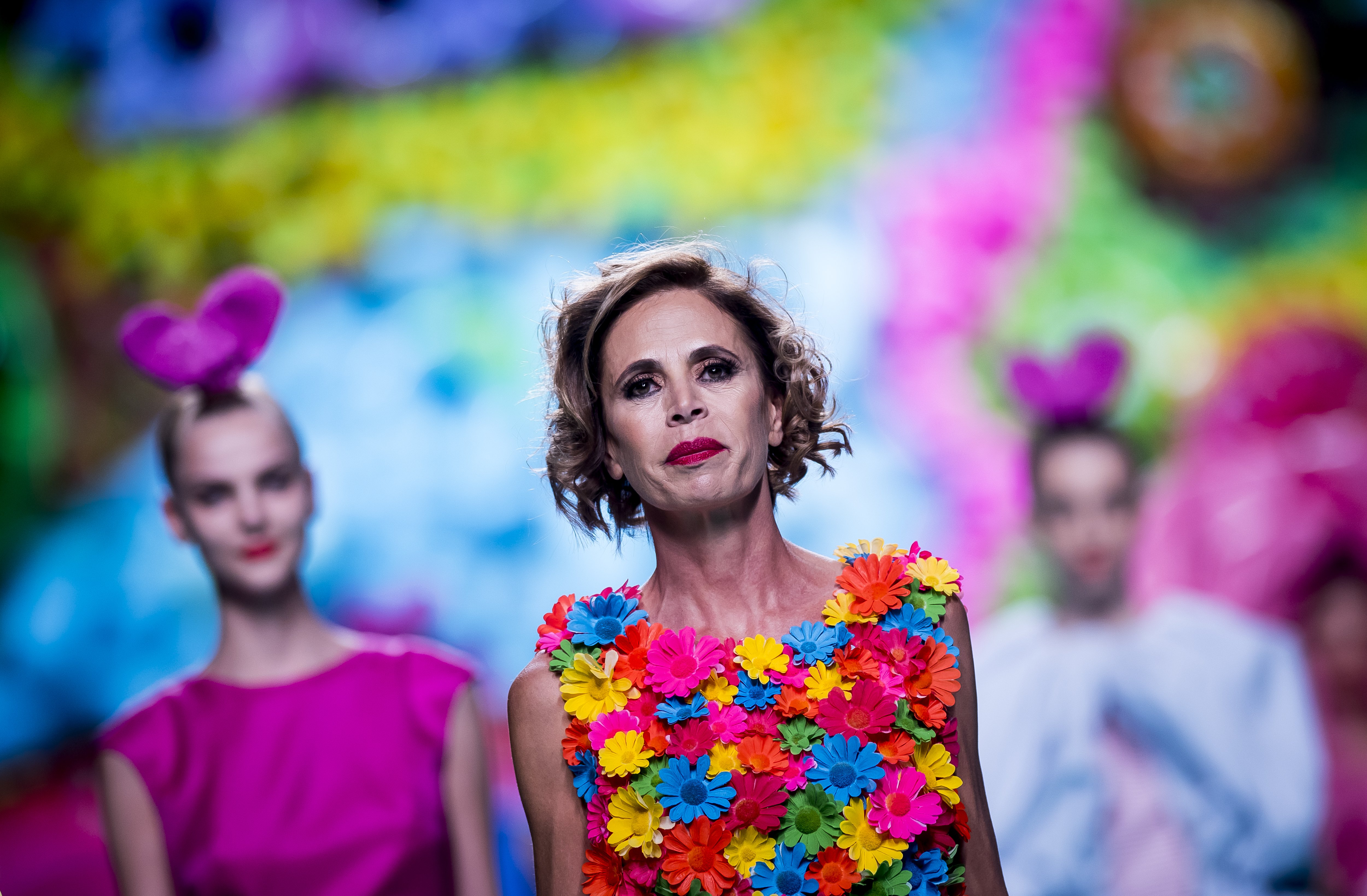 Ágatha Ruiz de la Prada en desfile de pasarela en septiembre de 2017 en Madrid. | Foto: Getty Images