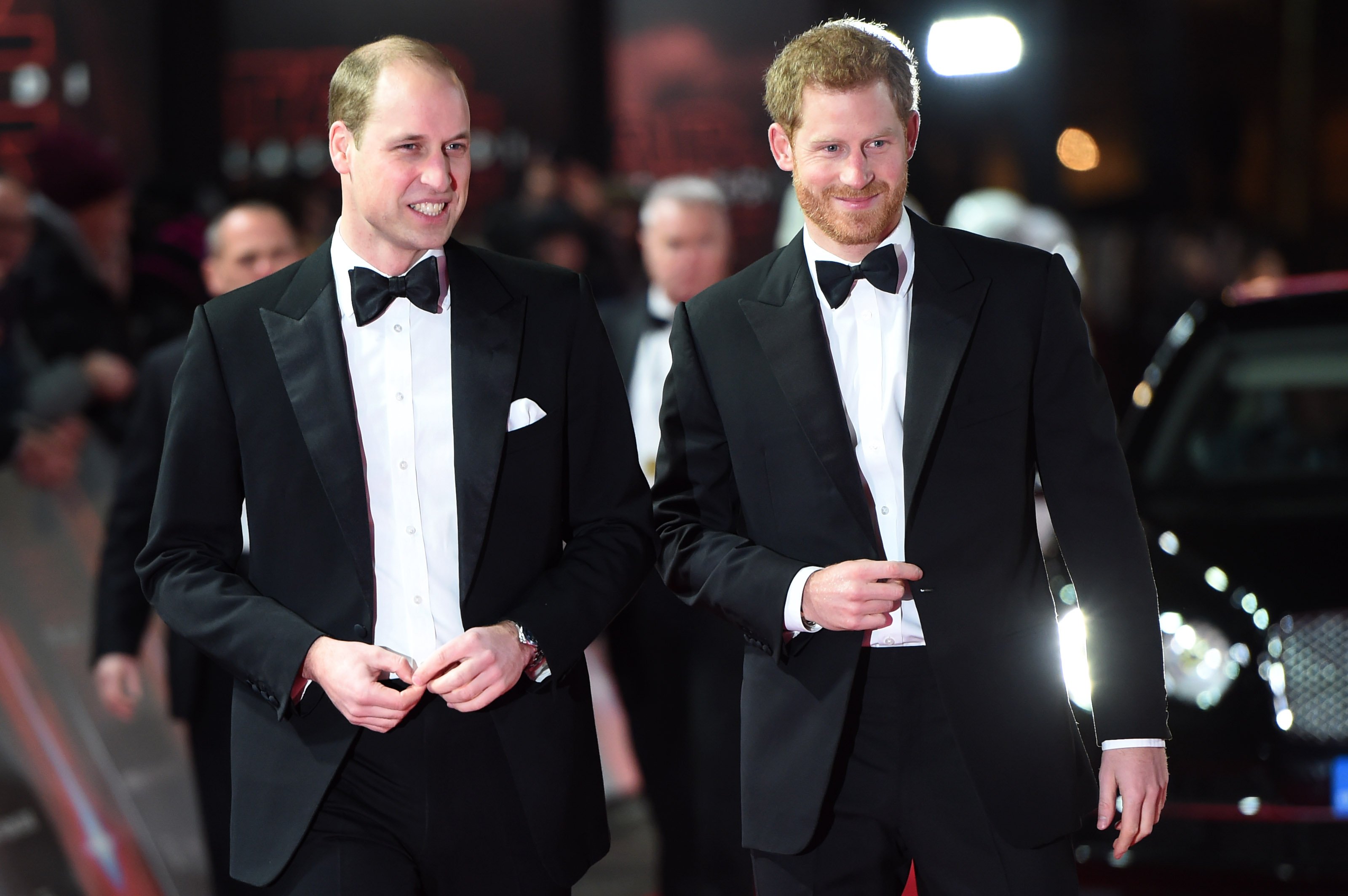Prince William and Prince harry pictured at the European Premiere of ‘Star Wars: The Last Jedi’ at Royal Albert Hall, 2017, England. | Photo: Getty Images