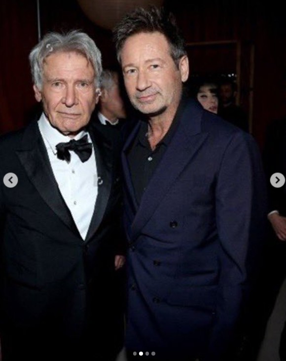 Harrison Ford and David Duchovny posing at the SAG Awards | Source: Instagram/davidduchovny