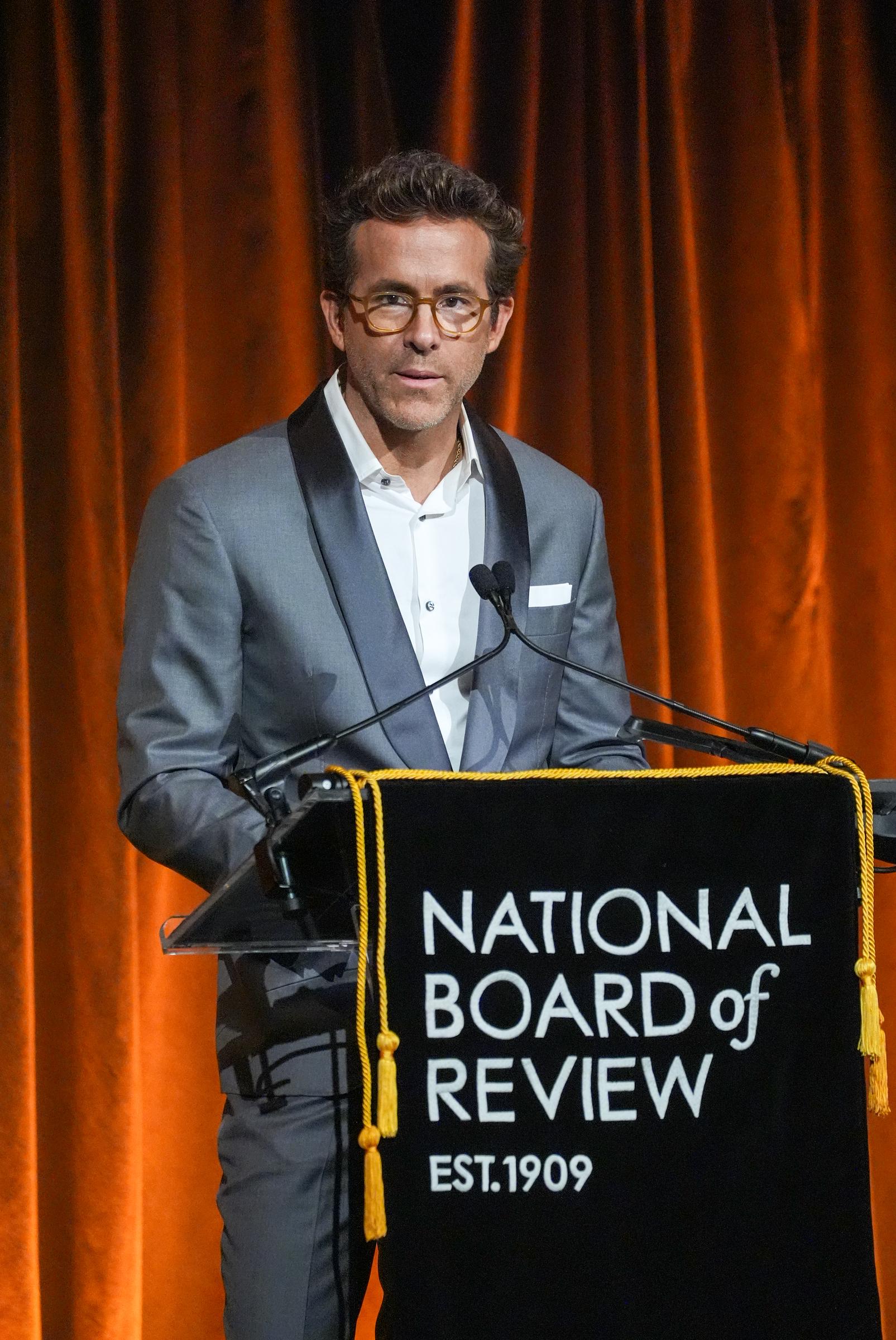 Ryan Reynolds speaks onstage during The National Board of Review Annual Awards Gala | Source: Getty Images