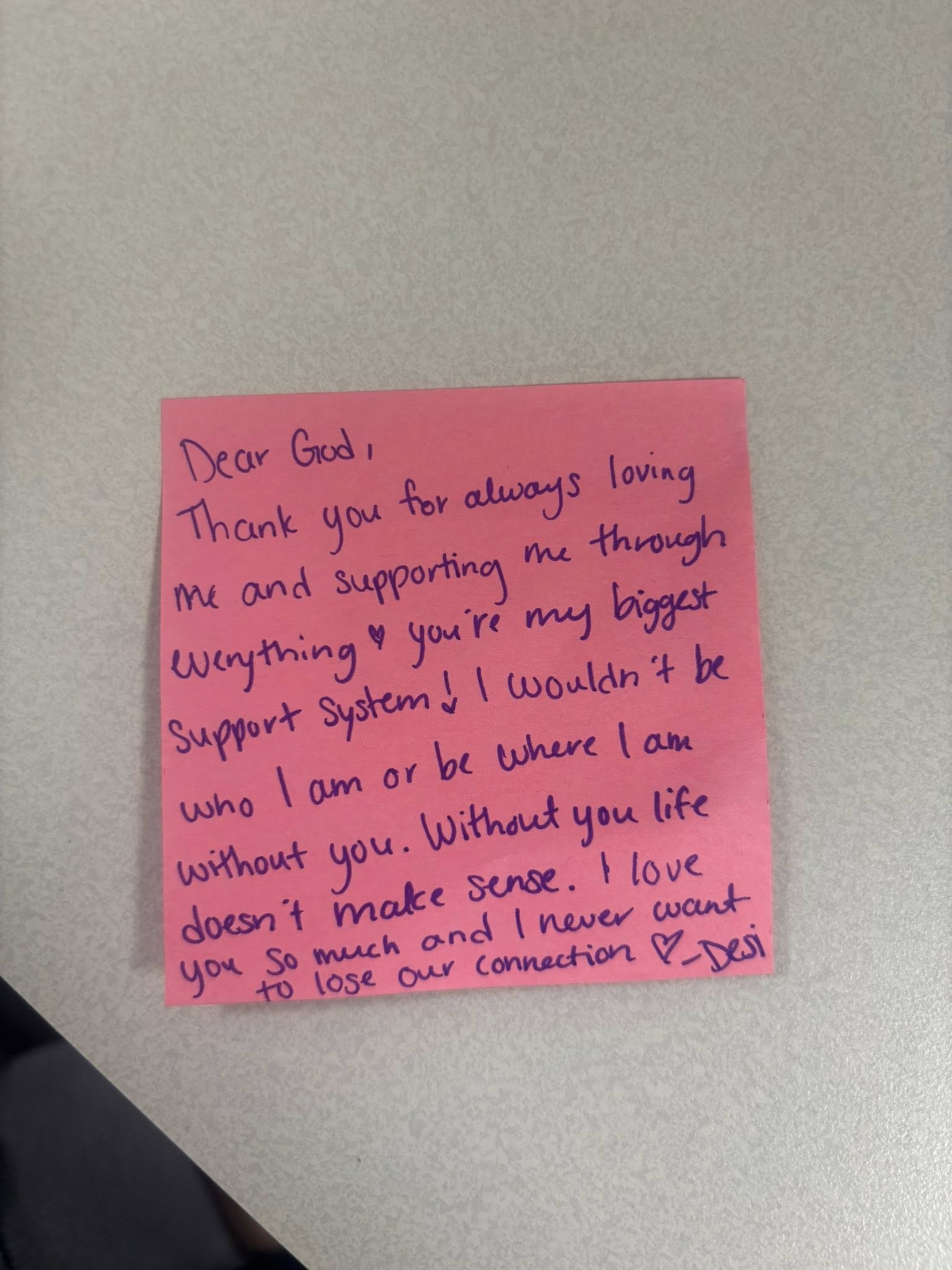 Desiree Cervantez's Post-It note, from a post uploaded by her mother, Mac Avila, dated August 1, 2025 | Source: Facebook/macaveli23