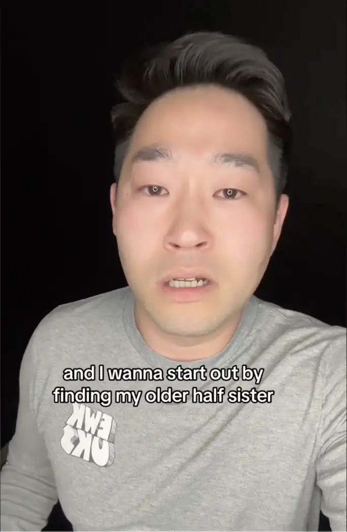TikToker Ed Choi expresses a desire to find his older half-sister, as seen in a video dated November 10, 2023 | Source: TikTok/etchaskej