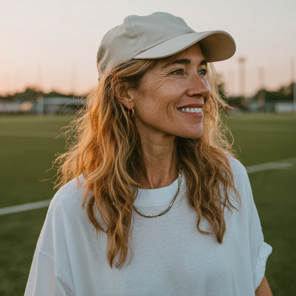 A smiling soccer mom | Source: Midjourney