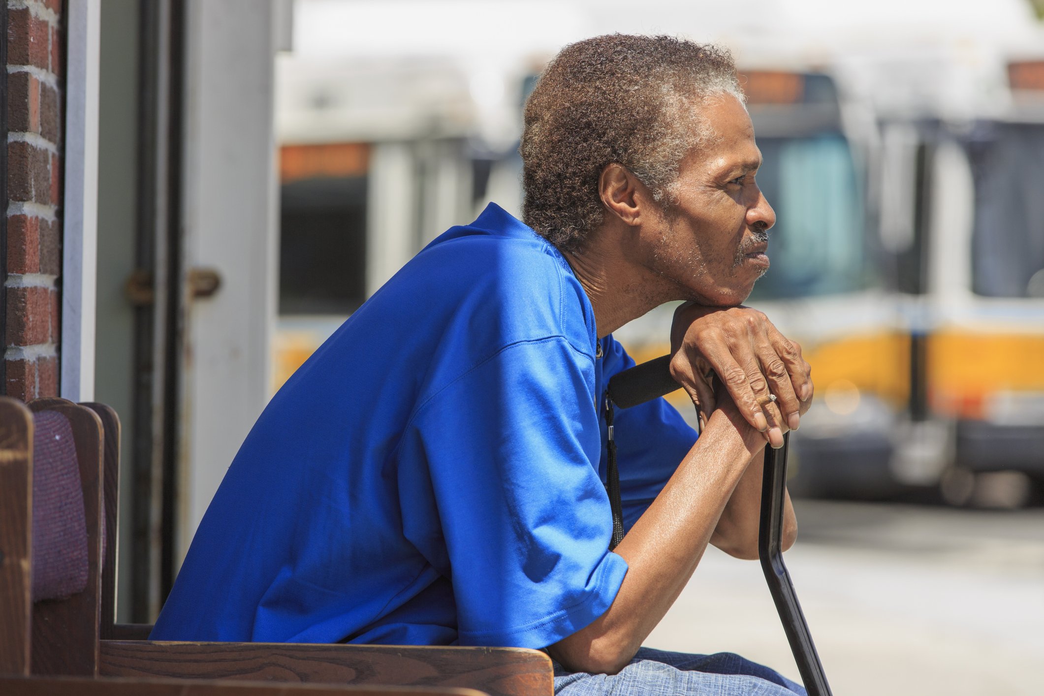 No one wanted to sit close to James at the bus station. | Photo: Getty Images