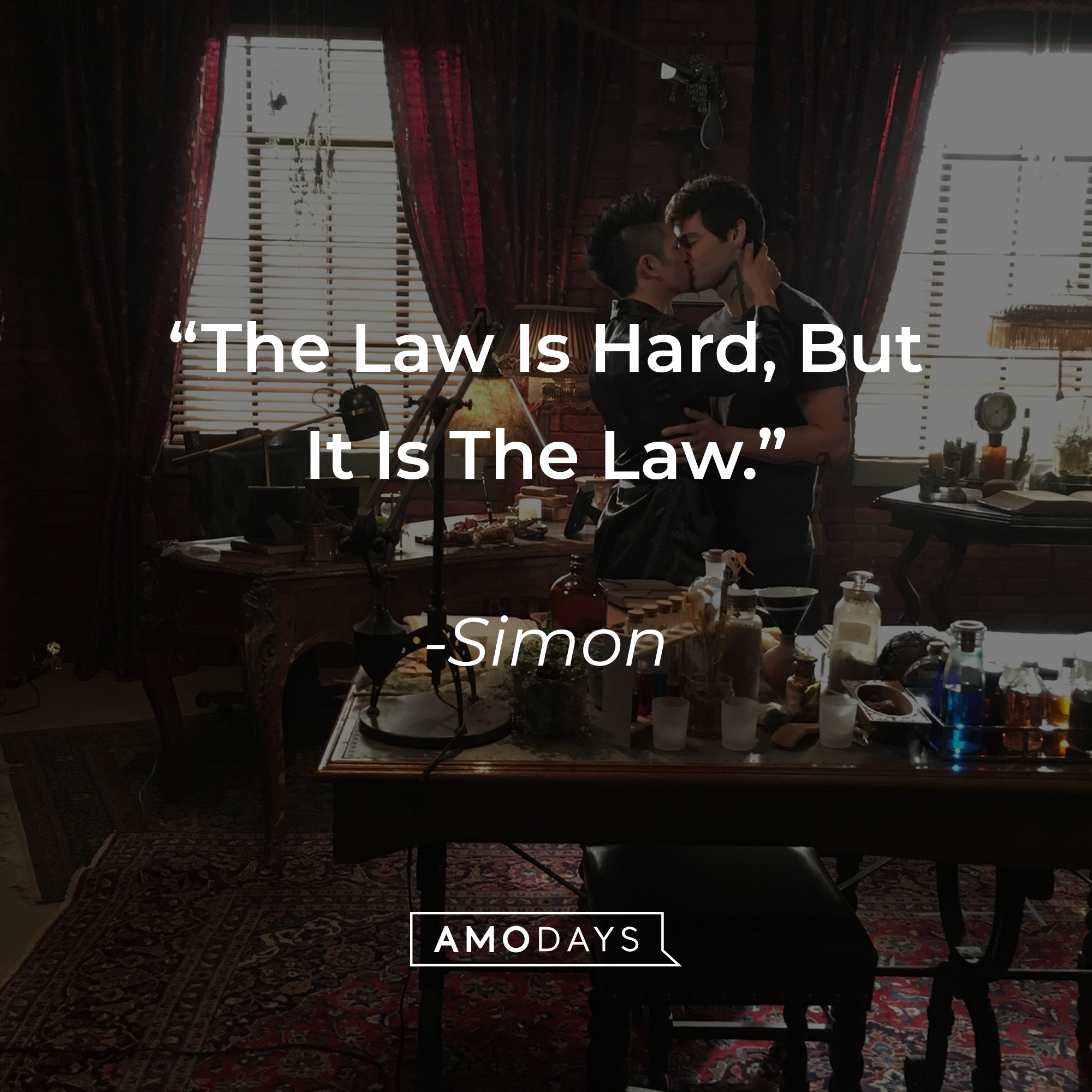 Simon's quote: "The Law Is Hard, But It Is The Law."┃Source: facebook.com/ShadowhuntersSeries