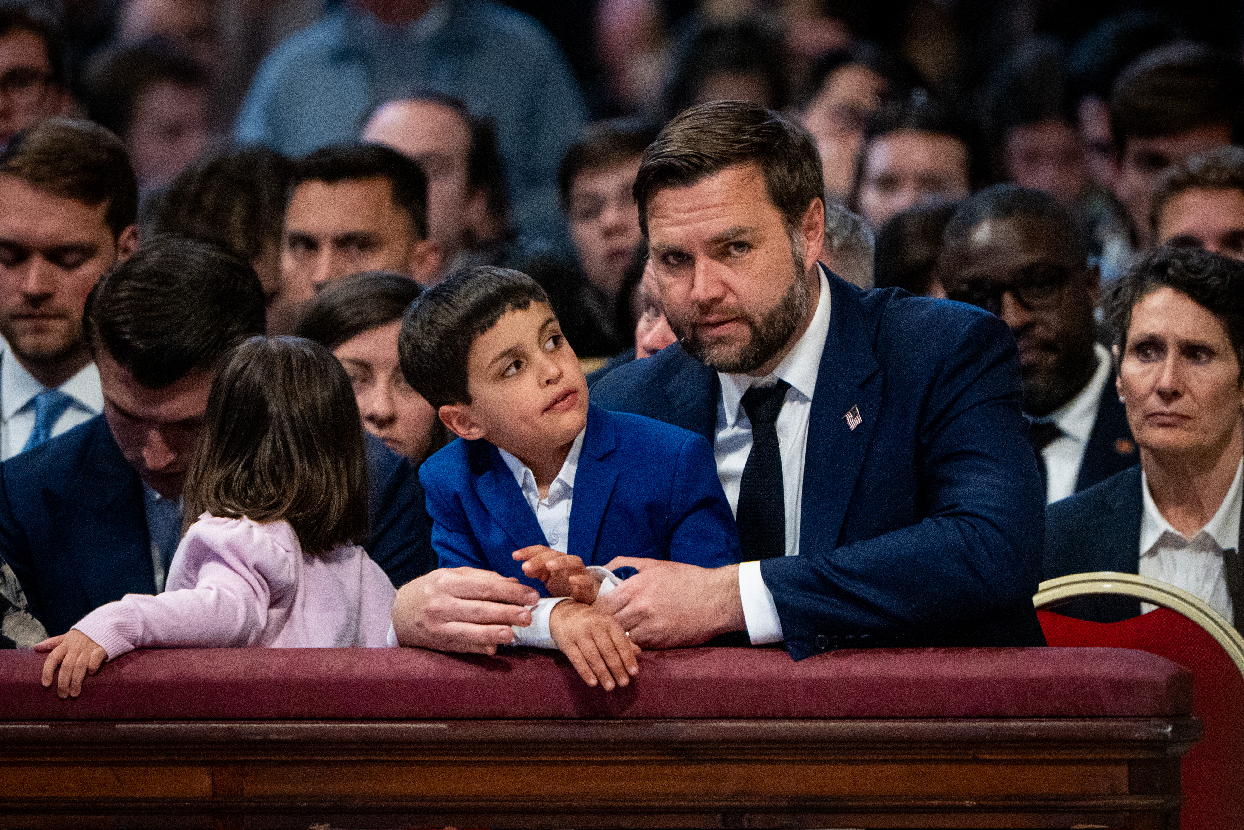 The Vance family has always made faith a central part of their public life. On this occasion, they attended the Good Friday service at St. Peter's Basilica on April 18, 2025, in Vatican City. | Source: Getty Images