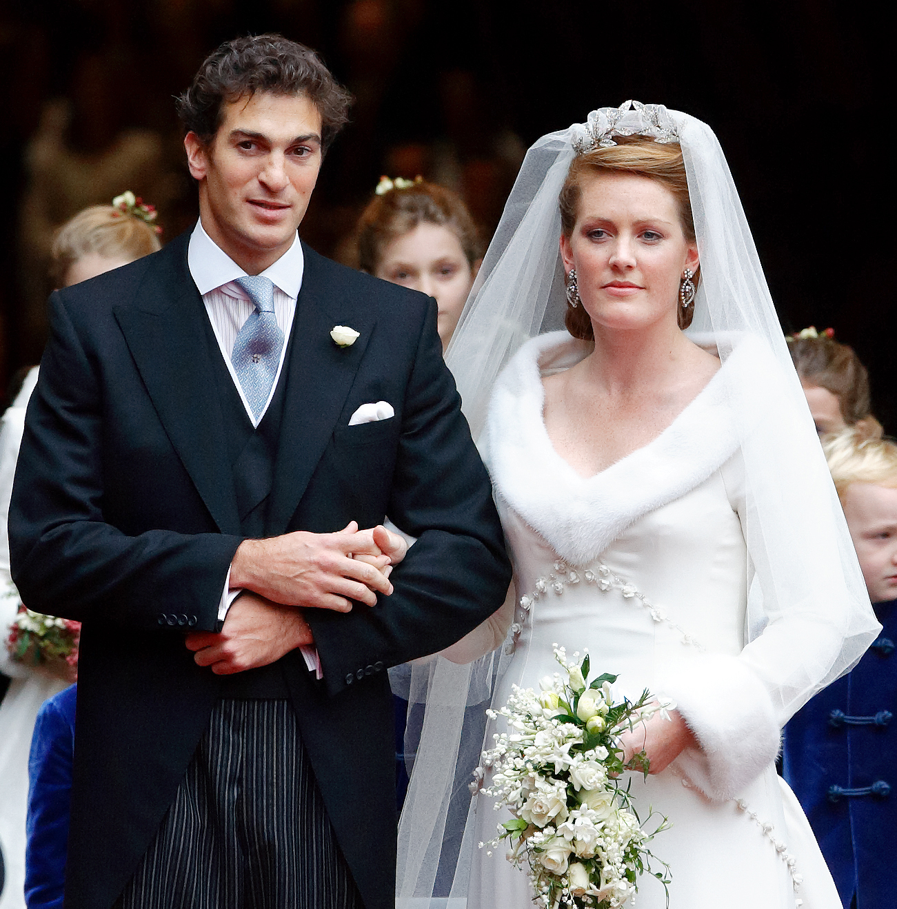 Lady Tamara Grosvenor and Edward van Cutsem on their wedding day in Chester, England on November 6, 2004 | Source: Getty Images